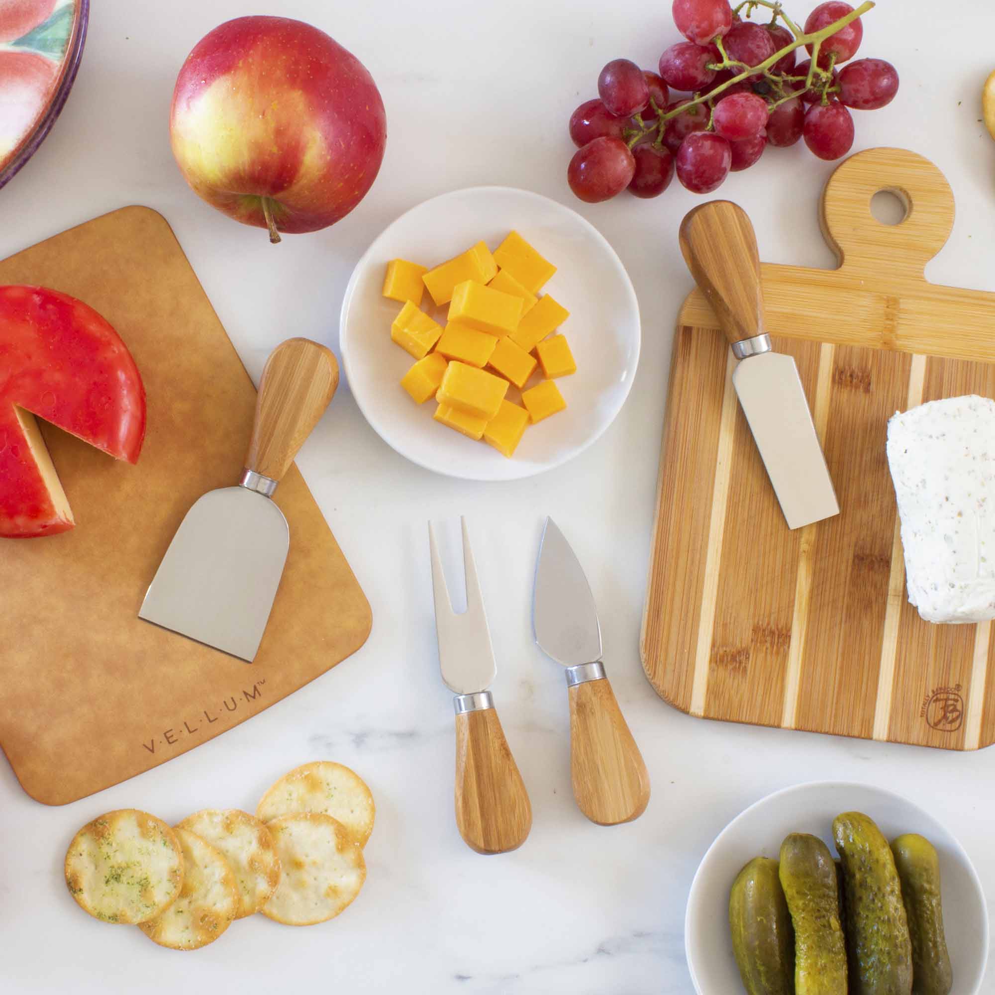 Premium 4-Piece Stainless Steel Cheese Knife Set - Perfect for Cheese Boards, Charcuterie Platters & Entertaining
