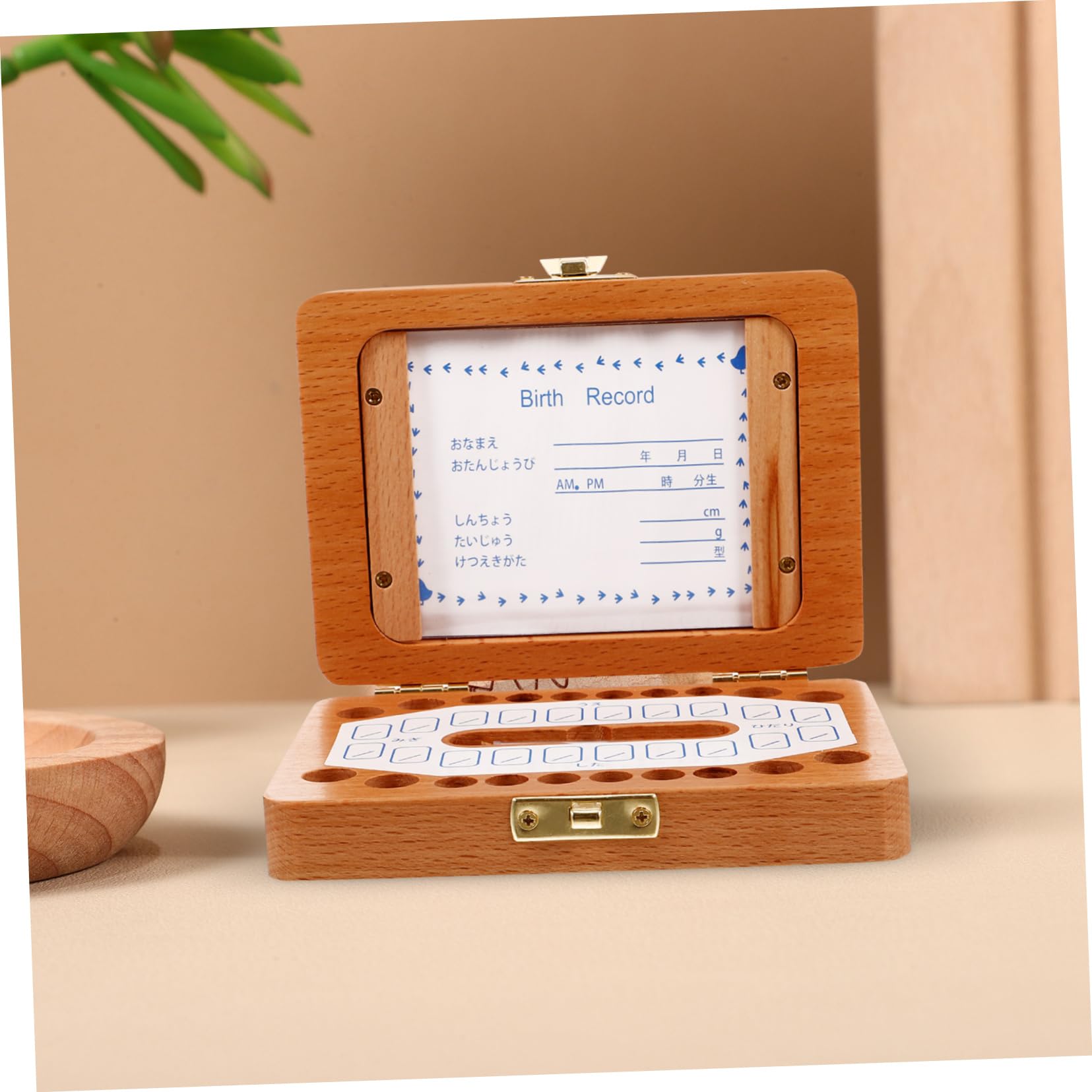 IWOWHERO Wooden Tooth Holder Box - First Tooth Keepsake Organizer for Baby Teeth Storage | Perfect for Baby Memory Boxes, Nursery Decor, and First Tooth Gifts