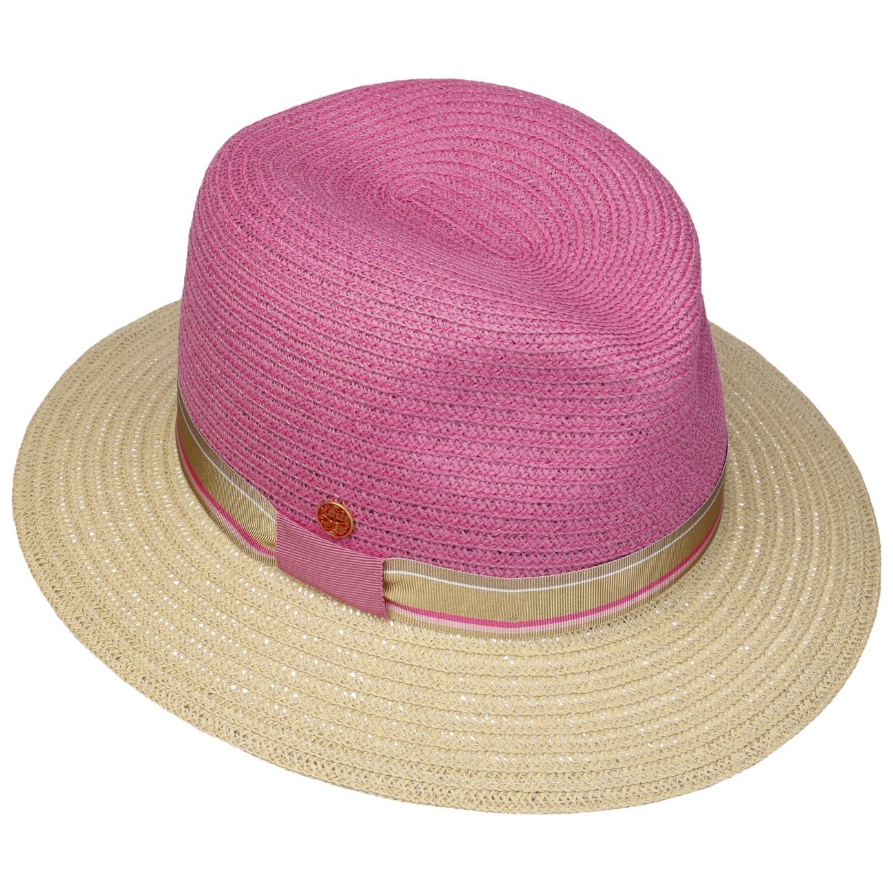 Stylish Mayser Nane Twotone Straw Hat for Women - Perfect for Travel, Beach, and Summer Outfits