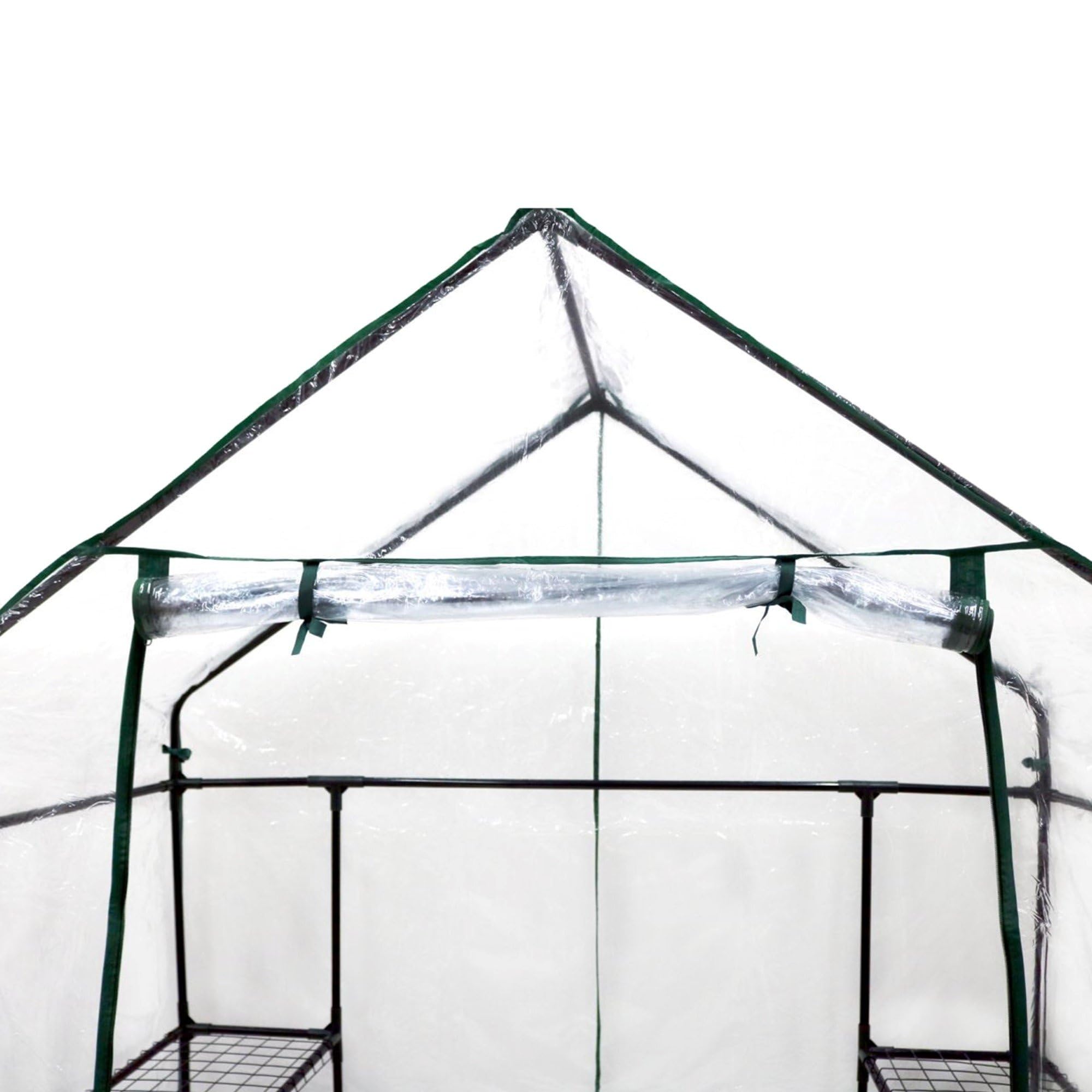 Outdoor Walkthrough Greenhouse with 4 Plant Shelves - Perfect for Gardening, Seed Starting & Plant Protection - Ideal for Backyards, Patios & Small Farms