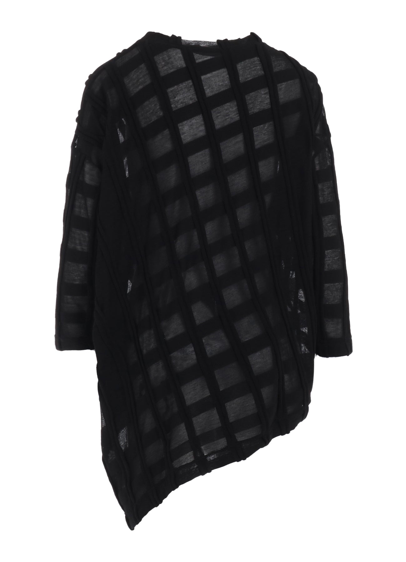 Elegant Check Cut Jacquard Asymmetric Drape Top - Stylish Women's Fashion Blouse for Casual Outings, Office Wear & Evening Events
