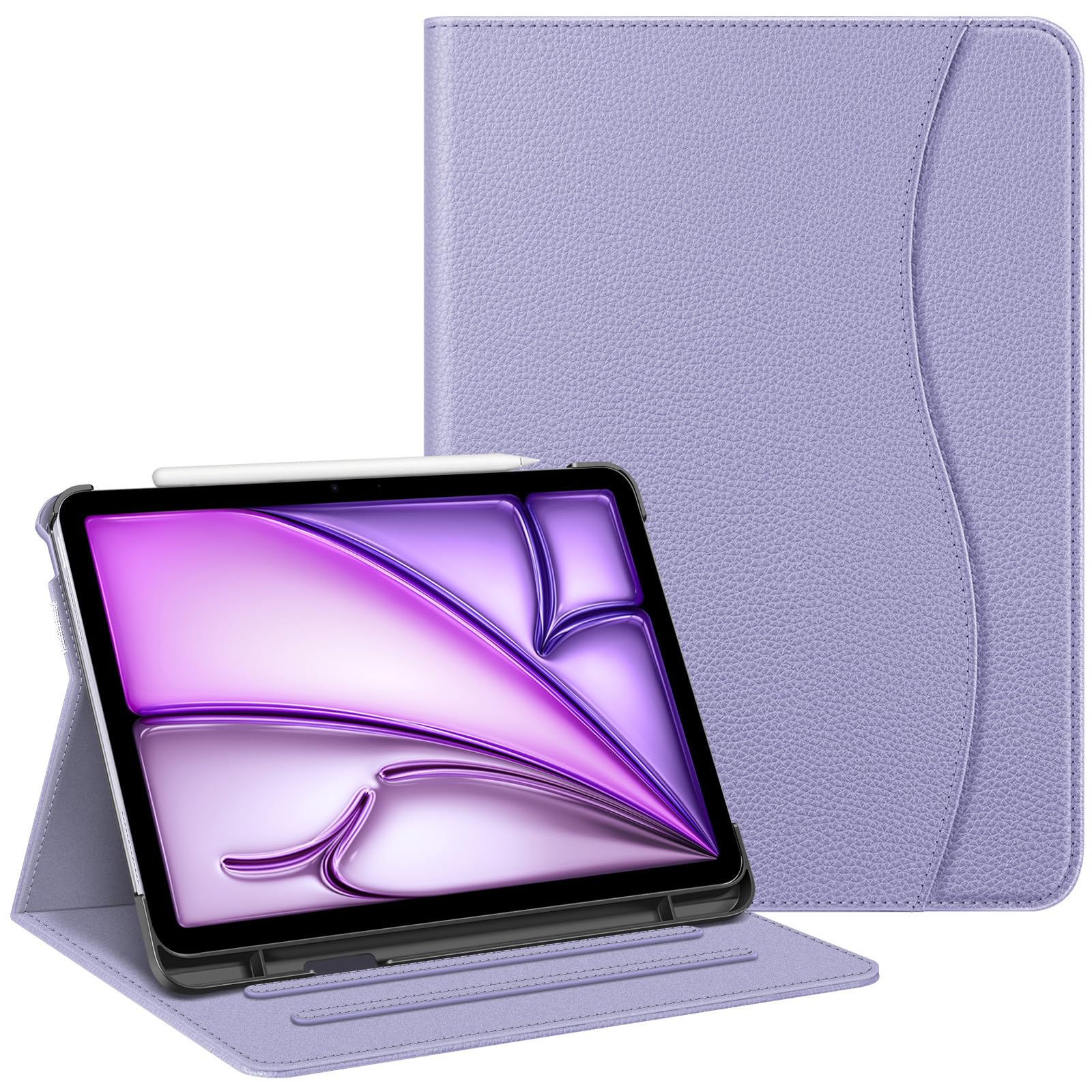 Fintie iPad Air 11-inch M3 (2025) / M2 (2024) Case - Slim Protective Cover with Multi-Angle Stand, Apple Pencil Holder & Storage Pocket for iPad Air 5th/4th Gen 10.9