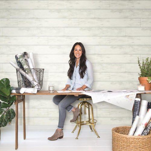 Magnolia Home Shiplap Wallpaper - Self-Adhesive Peel and Stick Wallpaper for Farmhouse, Rustic, and Modern Home Decor - Perfect for Living Room, Bedroom, and Kitchen Accent Walls
