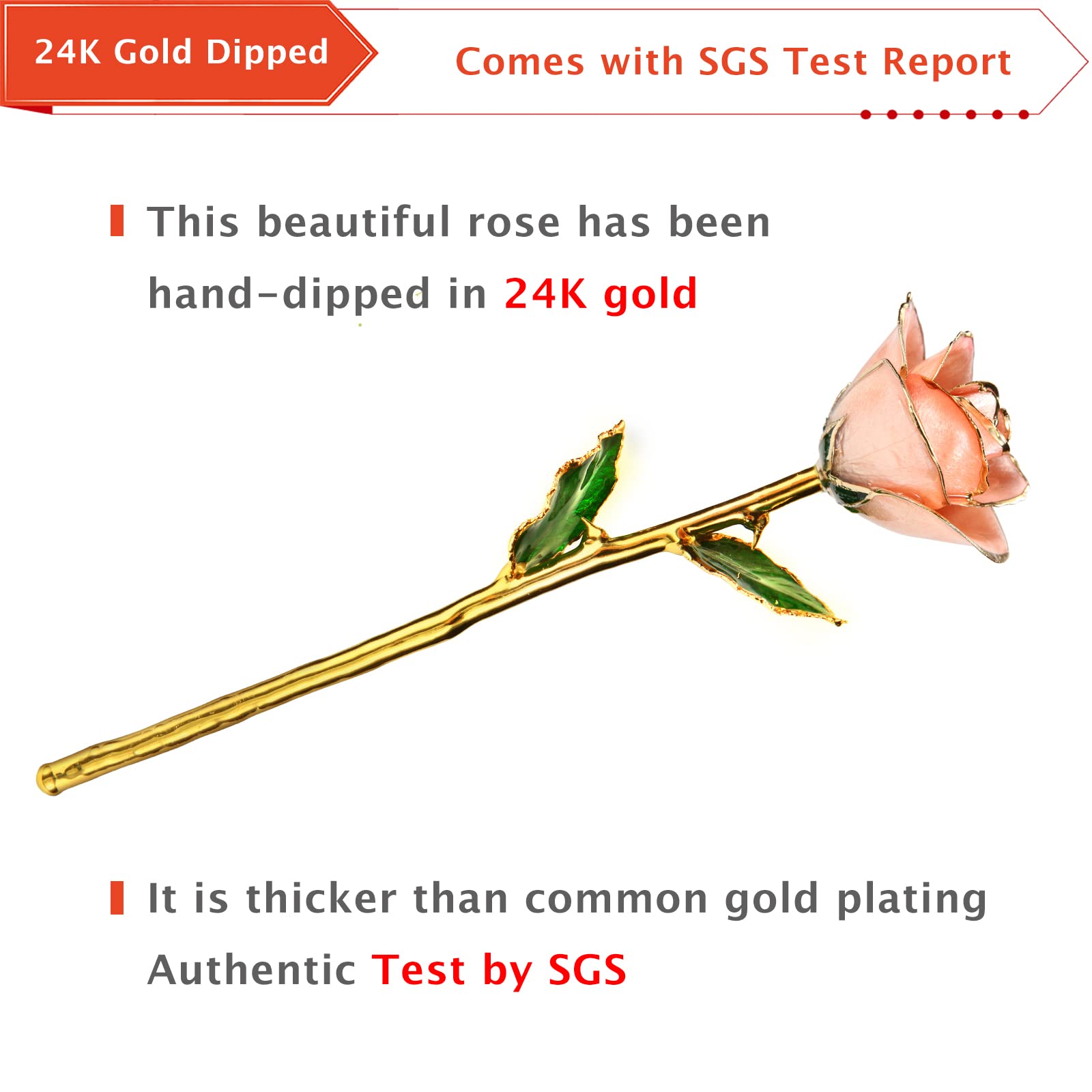 24K Gold Dipped Real Rose - AliveRose Gold Plated Preserved Rose in Pink with Stand for Anniversary, Valentine's Day, Mother's Day & Birthday Gifts - Perfect for Romantic Surprises, Wedding Decor & Luxury Home Display
