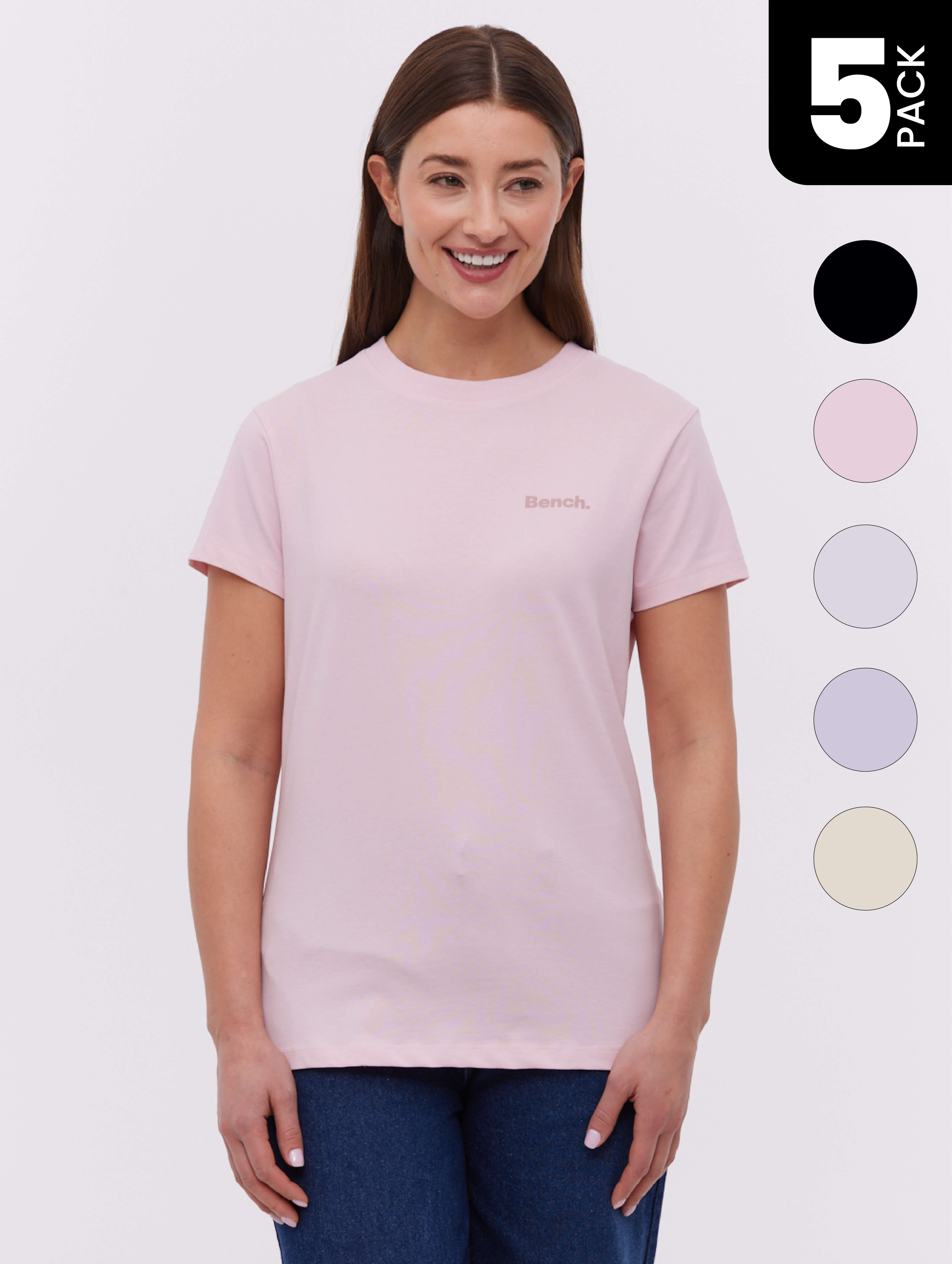 Joria Emblem Cotton T-Shirts 5 Pack - Comfortable Casual Crew Neck Tees for Men, Perfect for Everyday Wear, Gym & Outfits