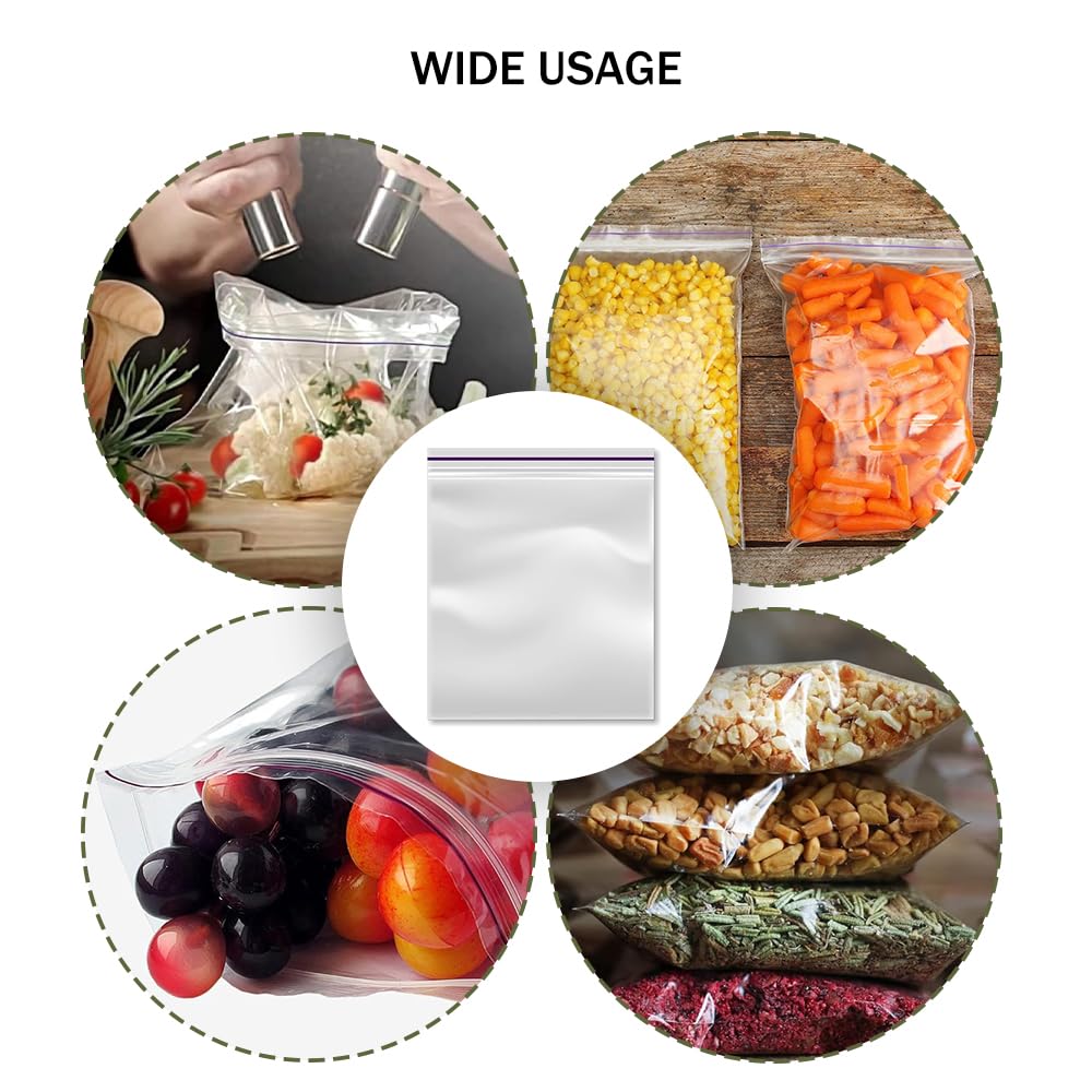 Lakesstory 100 Pack 2.4x3.1 Inch Clear Reusable Resealable Plastic Bags for Snacks, Jewelry, Crafts & Organizing - Small Zipper Storage Pouches for Travel, Office & Home Use
