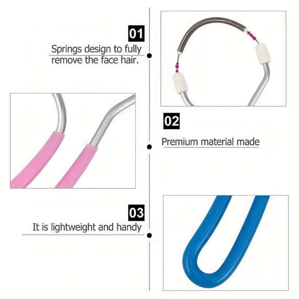 KIDWILL 2-Pack Facial Hair Remover Spring for Women & Men - Manual Upper Lip, Chin, Face & Neck Hair Removal Tool - Gentle & Effective Spring Technology - Perfect for Home Use, Travel & Quick Touch-Ups