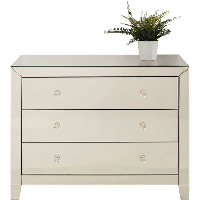 Luxury Pearl Dresser with 3 Drawers - Elegant Bedroom Storage Solution for Jewelry & Accessories Organization
