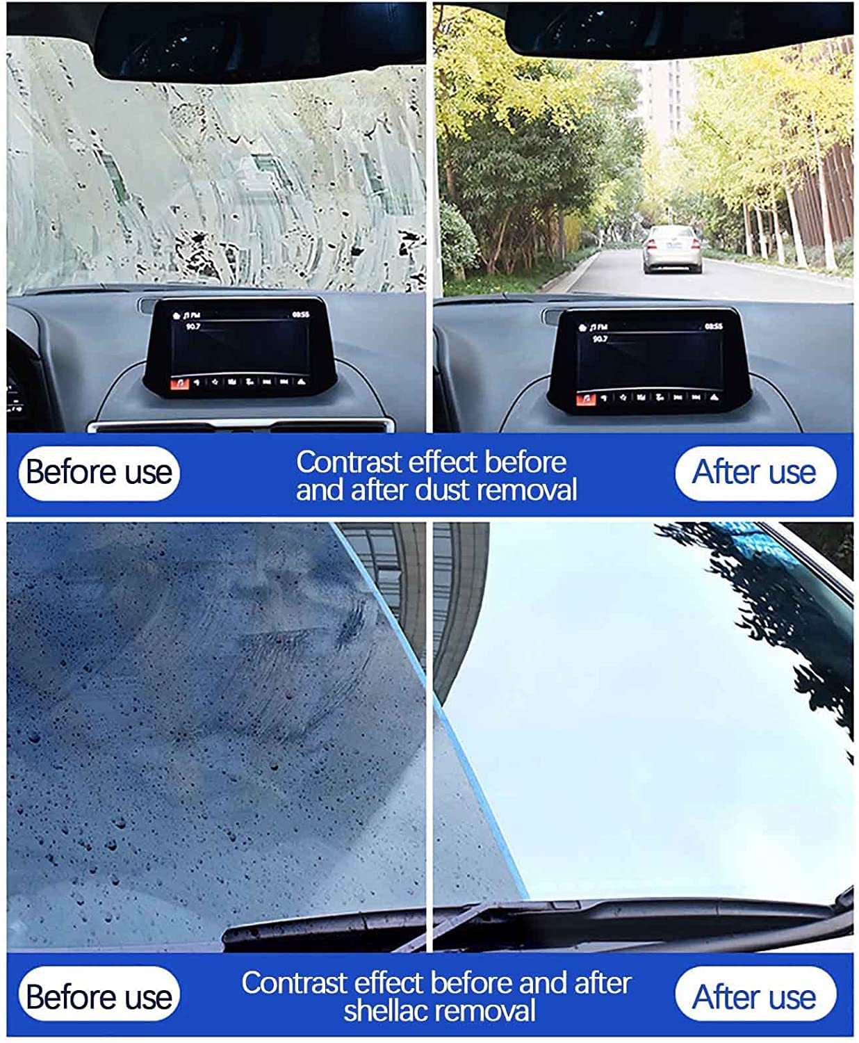 200PCS Glass & Window Cleaning Tablets for Home, Car Windshield - Concentrated Washer Fluid Tablets, Solid Wiper Cleaner for Auto & Household Use | Perfect for Streak-Free Windows, Mirrors, and Glass Surfaces