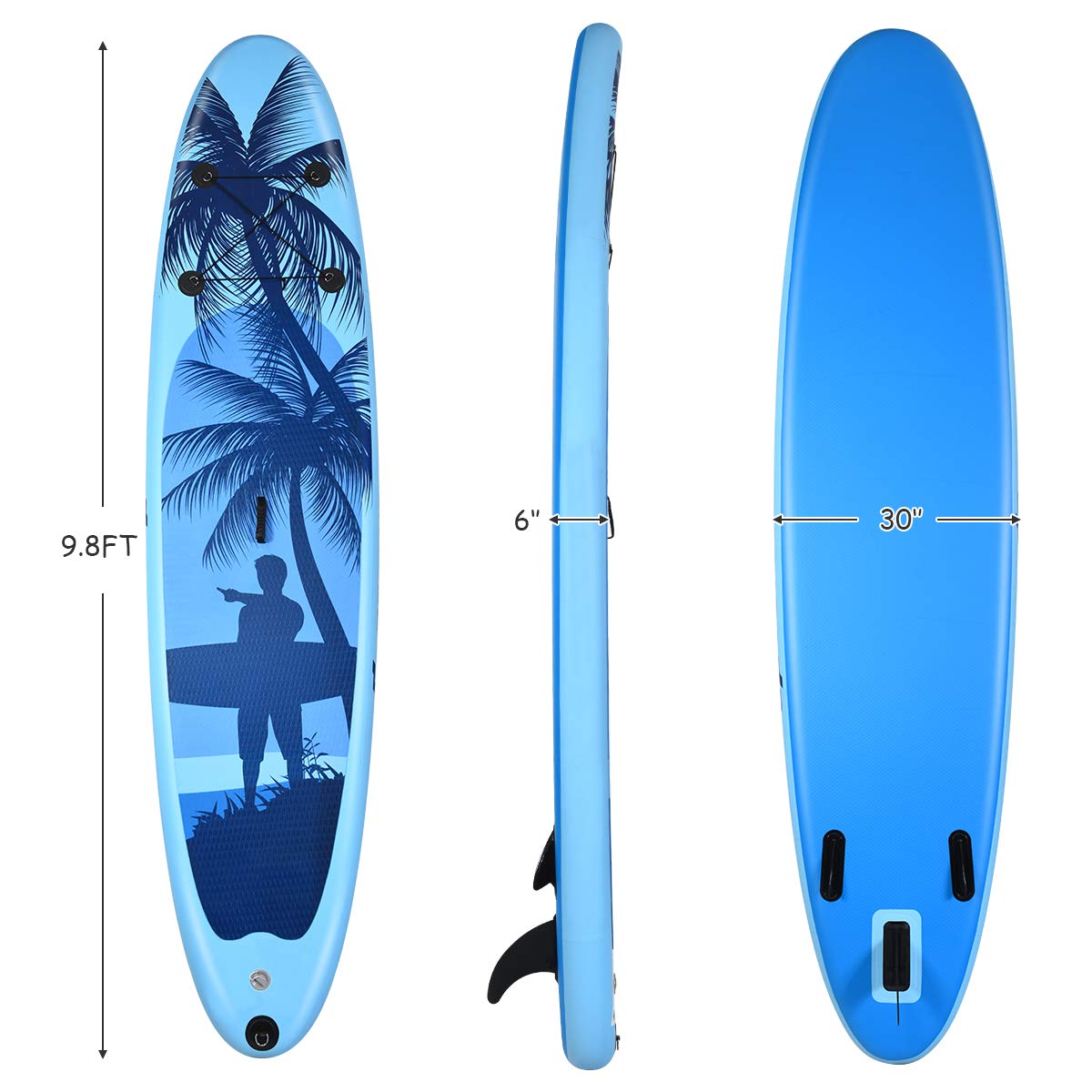 GYMAX Inflatable Stand Up Paddle Board 9.8'/10'/11' x 6