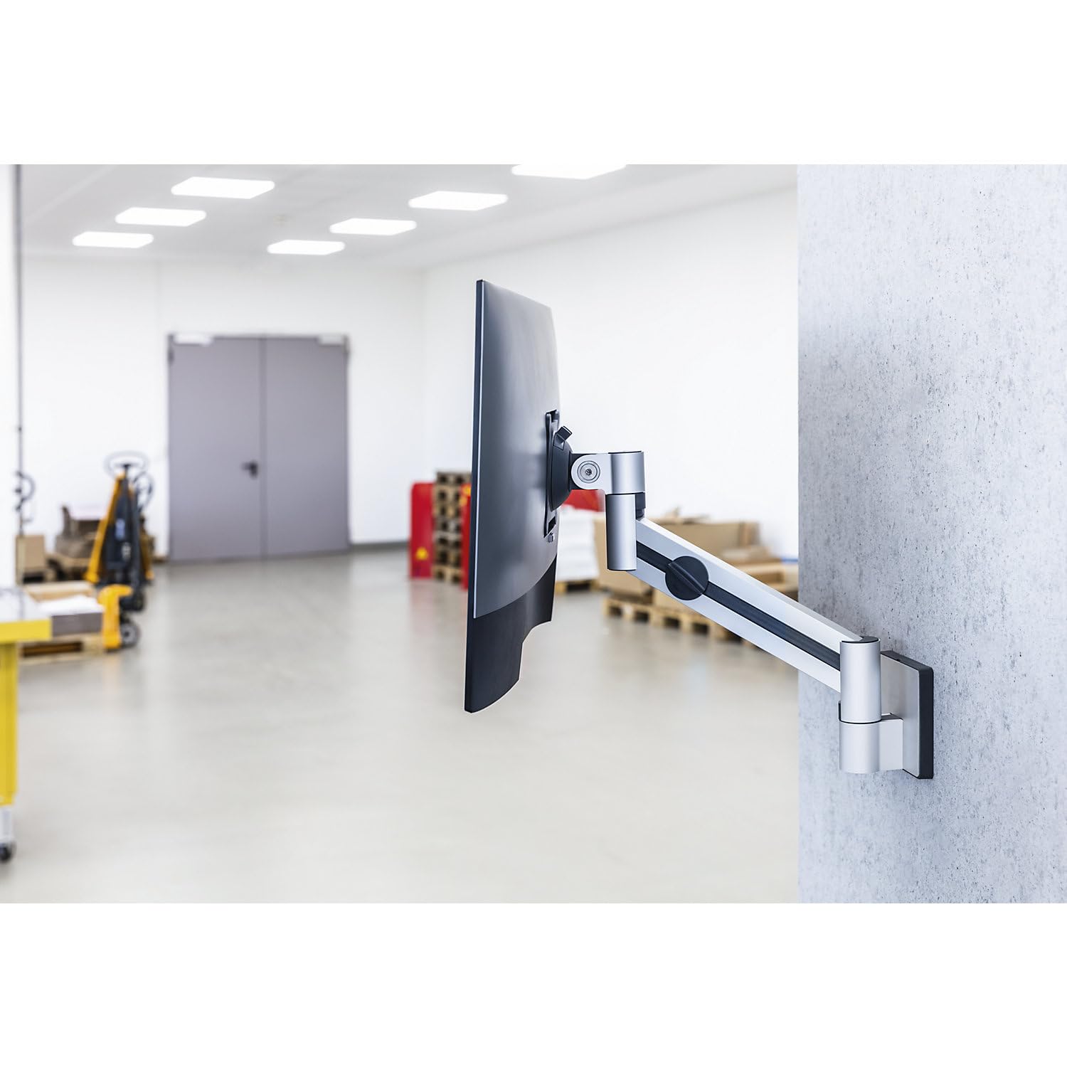 Premium Gas Spring Monitor Wall Mount for 21-27 Inch Screens - Heavy Duty VESA 75/100 Compatible Bracket with Adjustable Height, Rotation & Tilt - Perfect for Home Office, Gaming Setup & Workspace Ergonomics