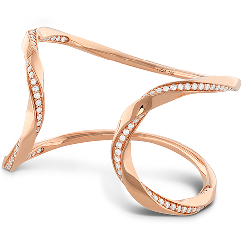 Hearts On Fire Atlantico Wave Cuff Bracelet - Elegant 18K Gold Plated Wrist Jewelry for Women - Perfect for Weddings, Parties & Special Occasions