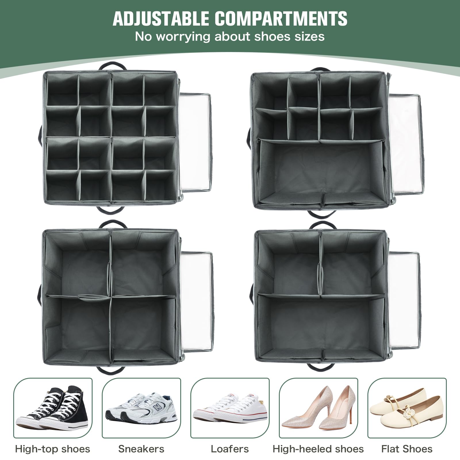 Clear Lids Shoe Organizer for Closet - 16 Pair Space Saving Shoe Storage Box with Stackable Design | Perfect for Sneaker Collection, Closet Organization & Small Space Storage Solutions