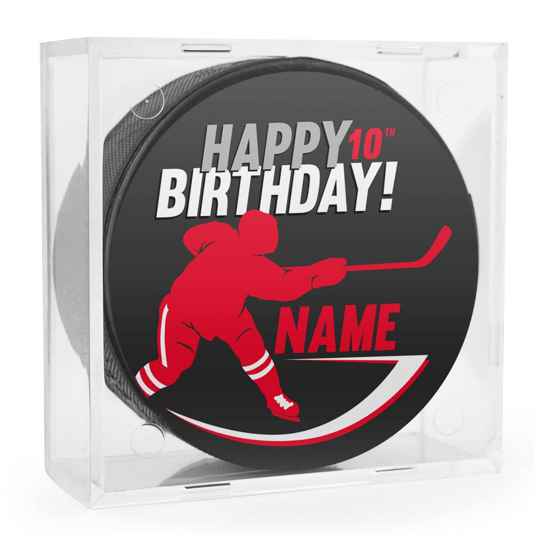 Custom Personalized Hockey Puck with Player Silhouette - Engraved Birthday Gift for Hockey Players - Perfect for Celebrations, Awards & Memorabilia