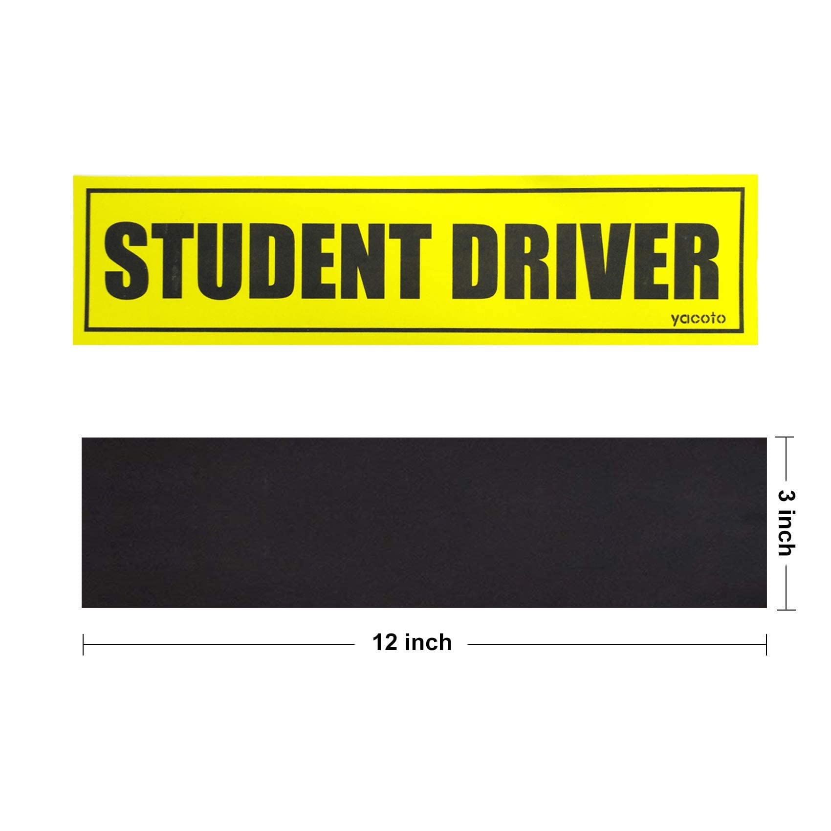 Set of 3 Reflective Student Driver Magnets - High Visibility Safety Car Decals for New Drivers | Perfect for Bumper, Window & Vehicle Safety | School, Practice & Road Test Scenarios
