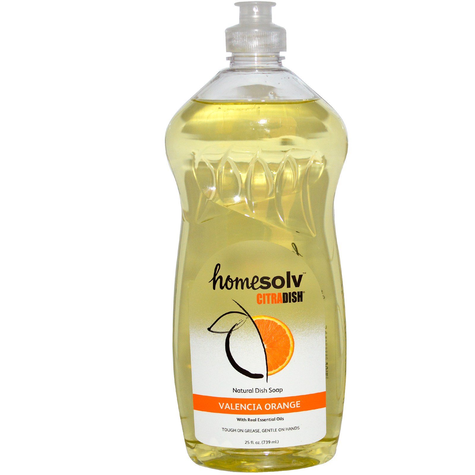CitraSolv Valencia Orange Dish Liquid - 12x25 oz Bottles (1 Pack) | Natural Citrus Degreaser for Kitchen, Dishes & Hard Surfaces | Eco-Friendly Dish Soap for Home & Restaurant Use