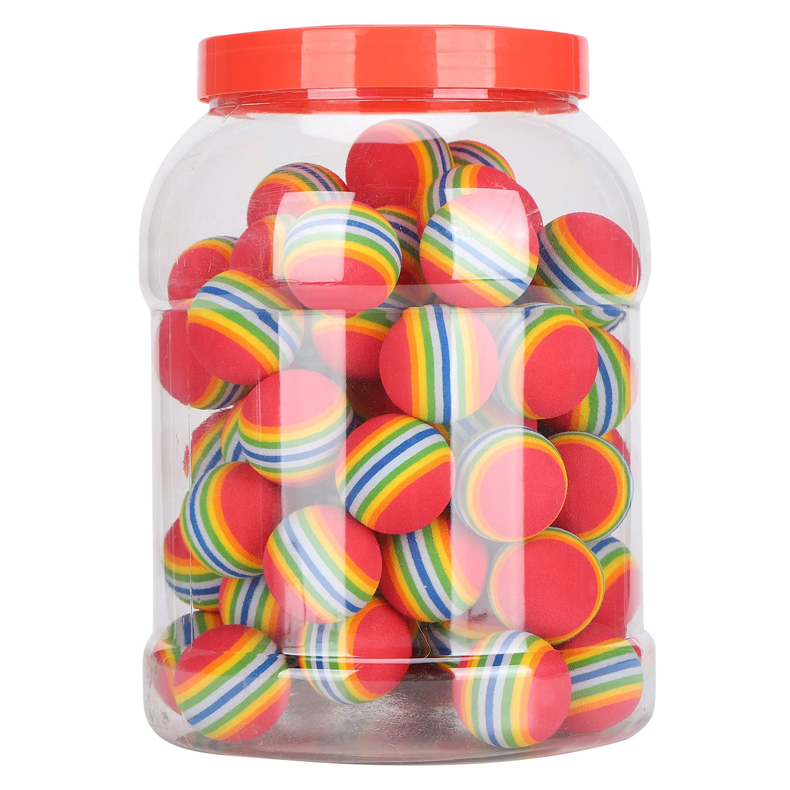 Pssopp 70Pcs Rainbow Cat Toys - Soft Foam Interactive Balls for Kittens, Colorful Chew & Chase Play Balls - Perfect for Indoor Play, Training & Bonding with Your Cat