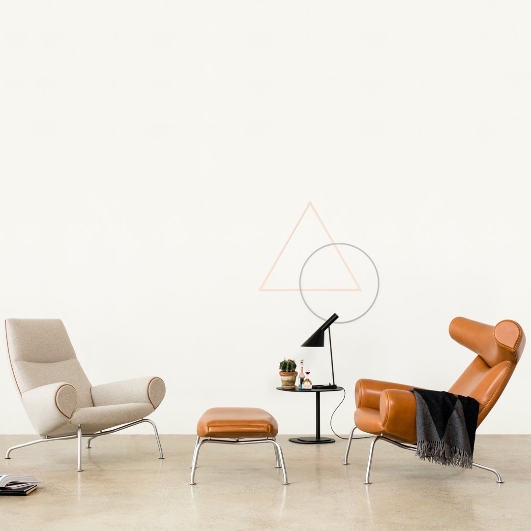 Erik Jørgensen Wegner Ox Ottoman for Ox & Queen Chairs - Premium Footrest for Living Room & Lounge Comfort
