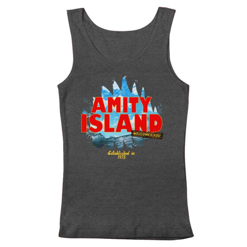 GEEK TEEZ Amity Island Men's Tank Top - Comfortable Sleeveless Shirt for Summer, Gym & Casual Wear - Perfect for Beach Outings, Workouts & Everyday Style