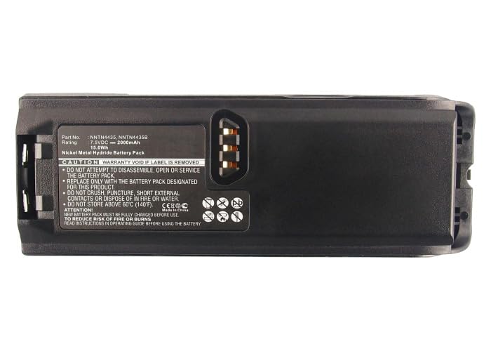 Synergy Digital 2-Way Radio Battery - Compatible with Motorola NTN8294B & NNTN4435B (Ni-MH 7.5V 2000mAh) High Capacity Replacement Battery for Motorola Two-Way Radios - Perfect for Construction Sites, Security Teams, and Outdoor Adventures