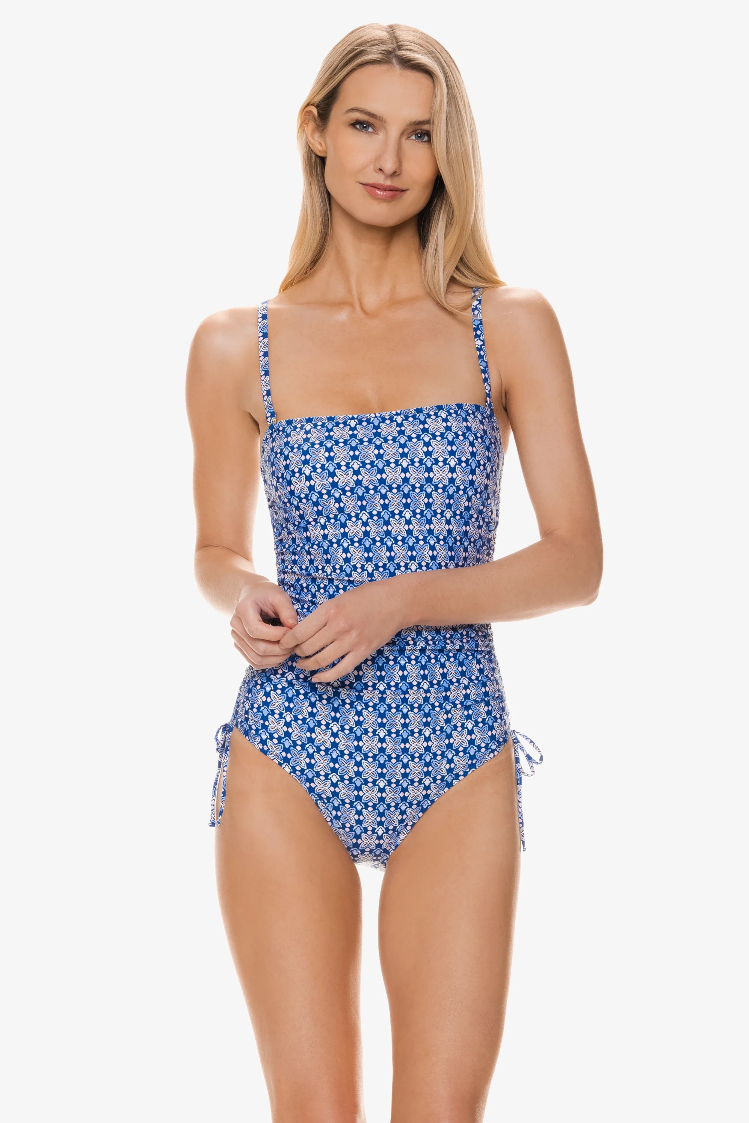 Cinch Bandeau One Piece Swimsuit - Sexy High Waisted Bathing Suit for Women | Perfect for Beach, Pool & Summer Vacations