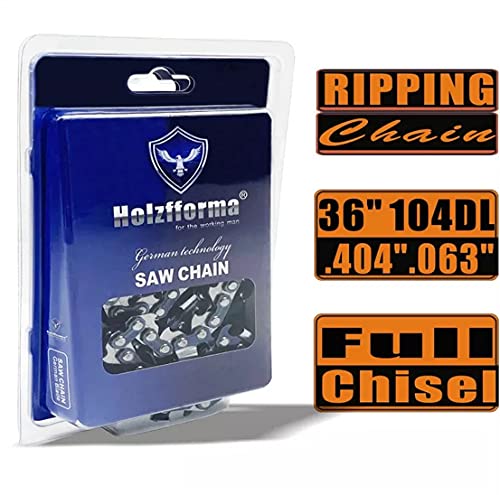 Holzfforma .404'' .063'' 36-Inch 104DL Full Chisel Ripping Chainsaw Chain - Perfect for Professional Logging, Woodworking, and Heavy-Duty Cutting Tasks