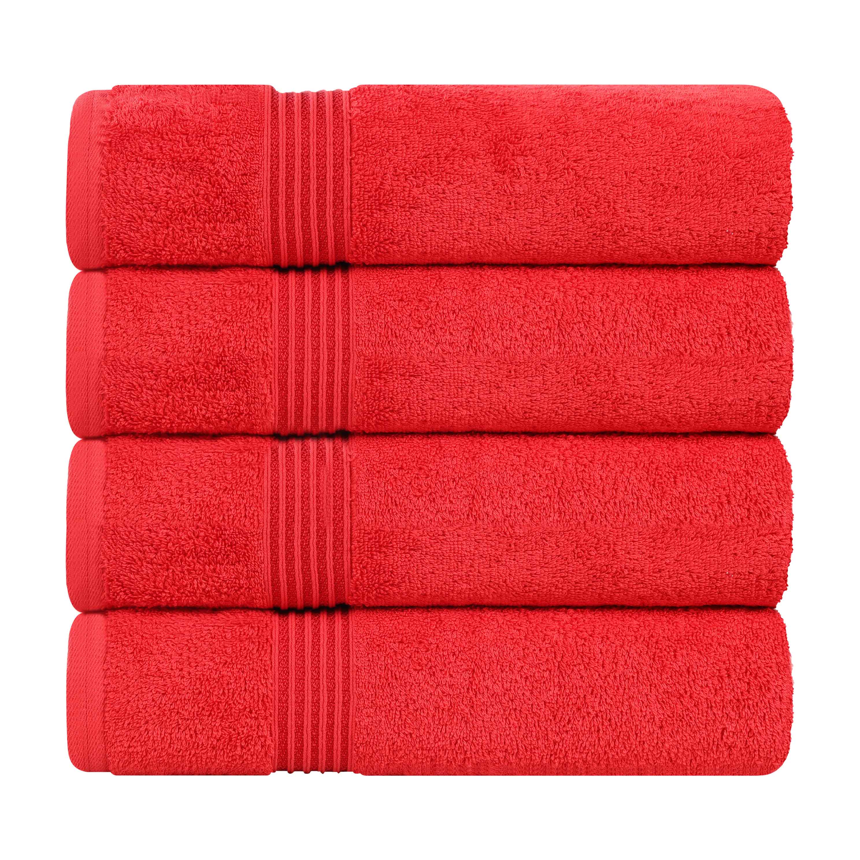 Premium Egyptian Cotton Bath Towel Set of 4 - Ultra Soft & Highly Absorbent Luxury Towels for Spa, Bathroom & Beach Use