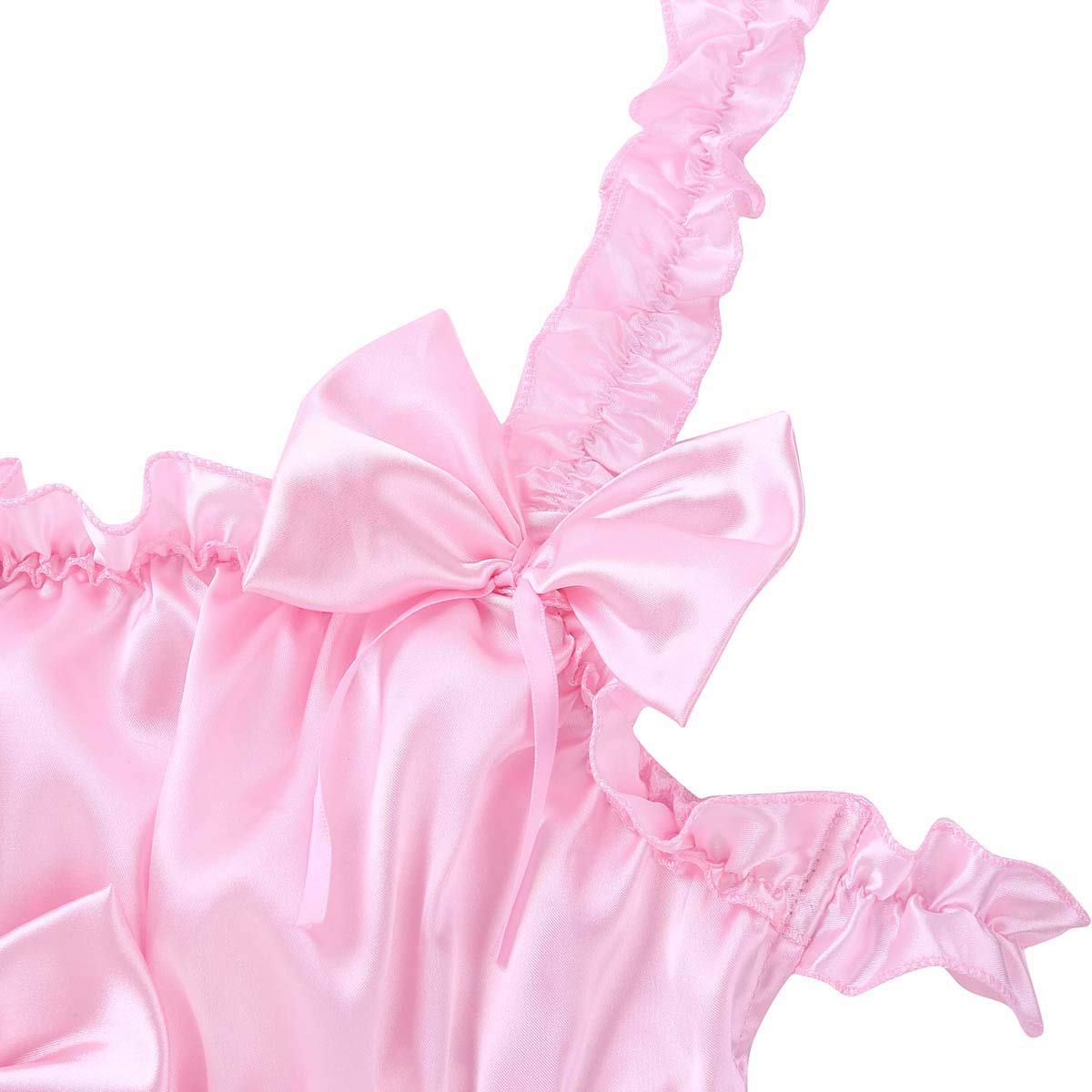 ACSUSS Sissy Men's Frilly Satin Training Bra - Wire-Free Bralette for Crossdressers & Cosplay - Comfortable Crop Top for Crossdressing, Drag Shows & Roleplay
