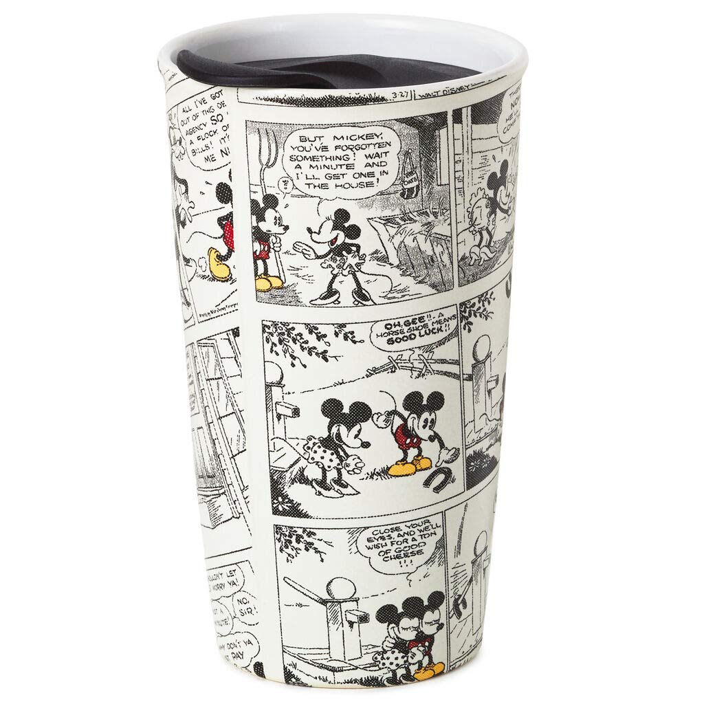 Disney Mickey Mouse Comic Strip Insulated Travel Mug - 16oz Stainless Steel Coffee Tumbler with Lid, Perfect for Commuting, Office & Outdoor Adventures