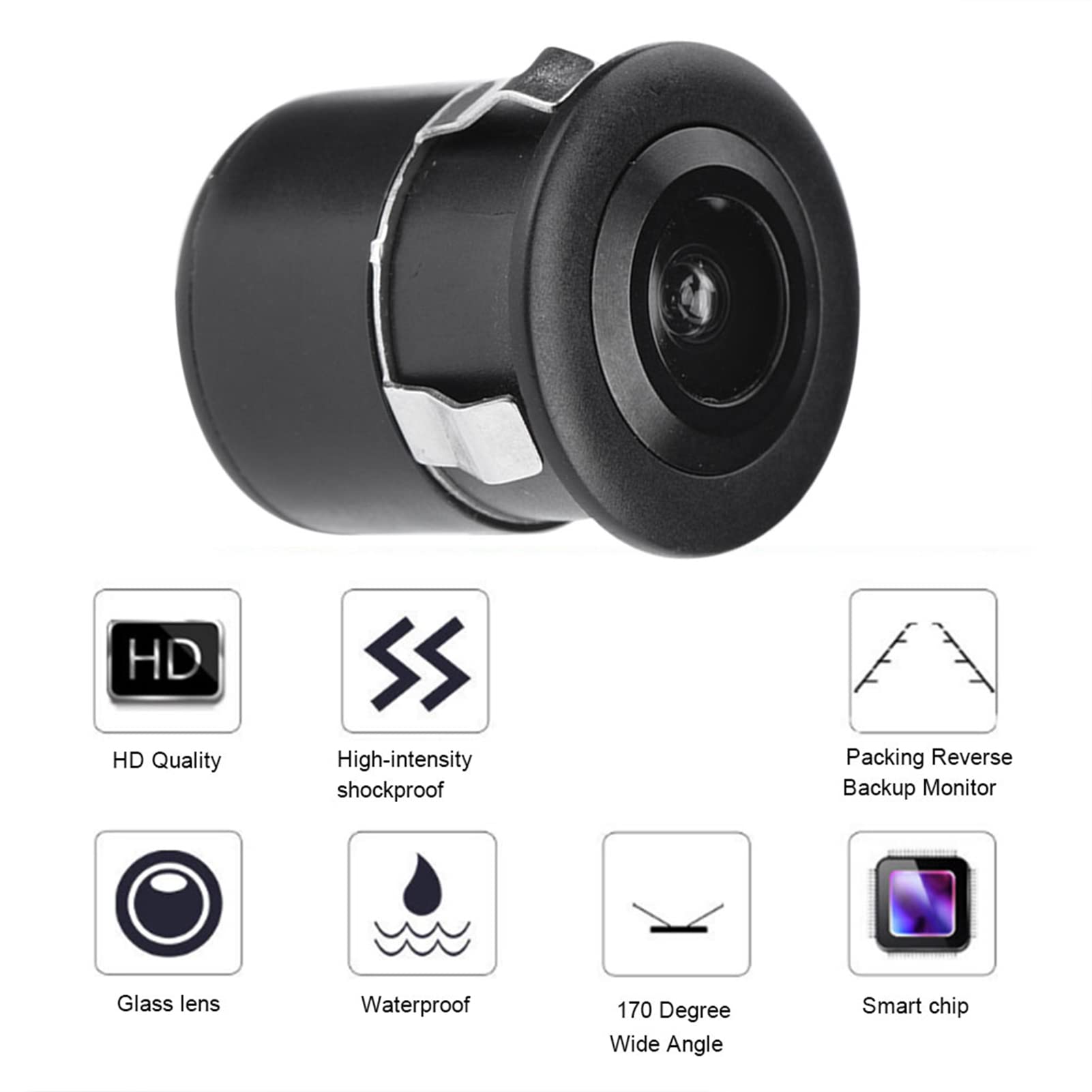 170° Wide Angle Waterproof Mini CCD Camera - HD Color CCTV for Car Security, Parking, Night Vision & Rear View Monitoring