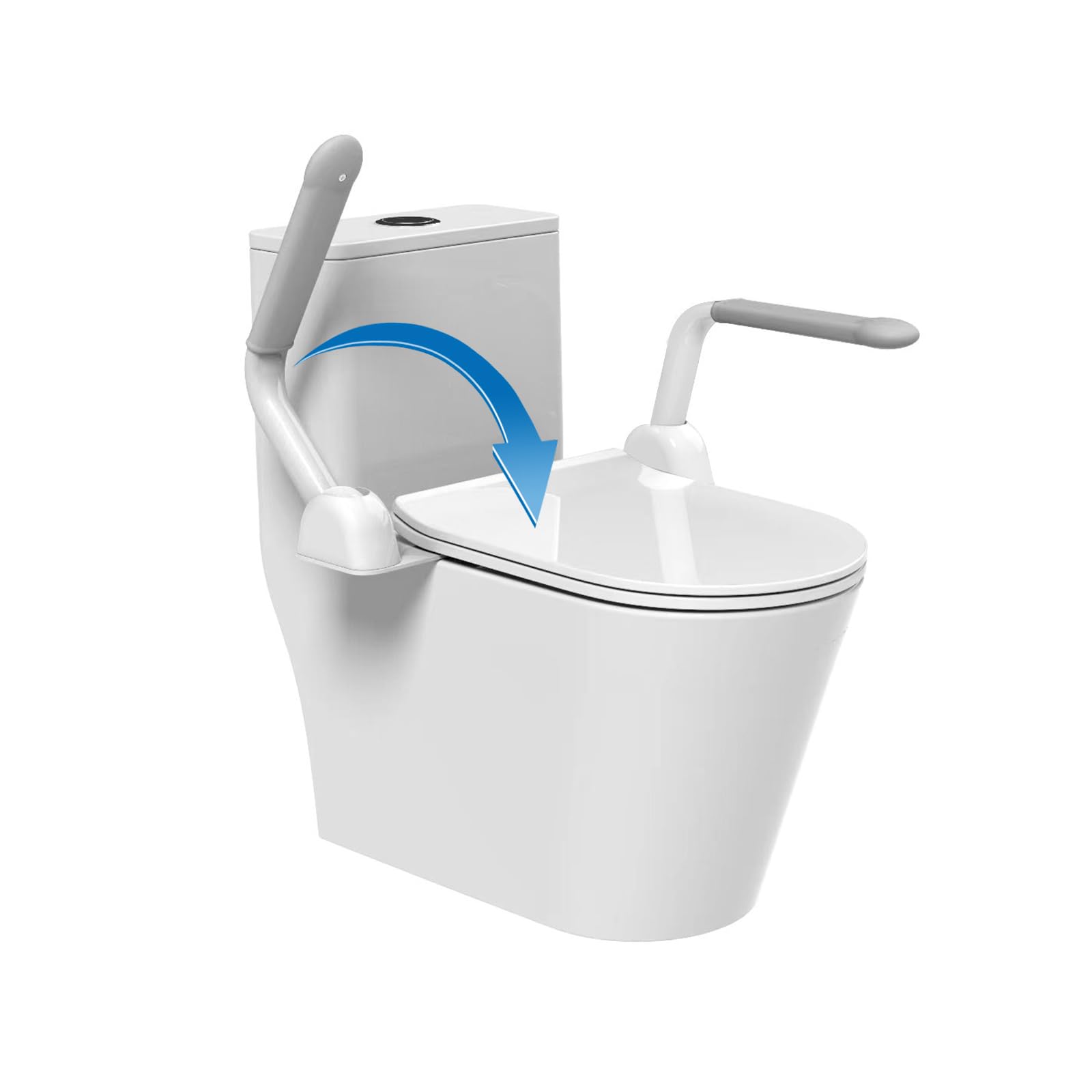 Foldable Toilet Safety Rails for Elderly & Handicap - Heavy Duty Toilet Assist Frame with Arms for Seniors, Disabled & Pregnant Women | Bathroom Mobility Aid for Safe Toilet Use at Home or Hospital