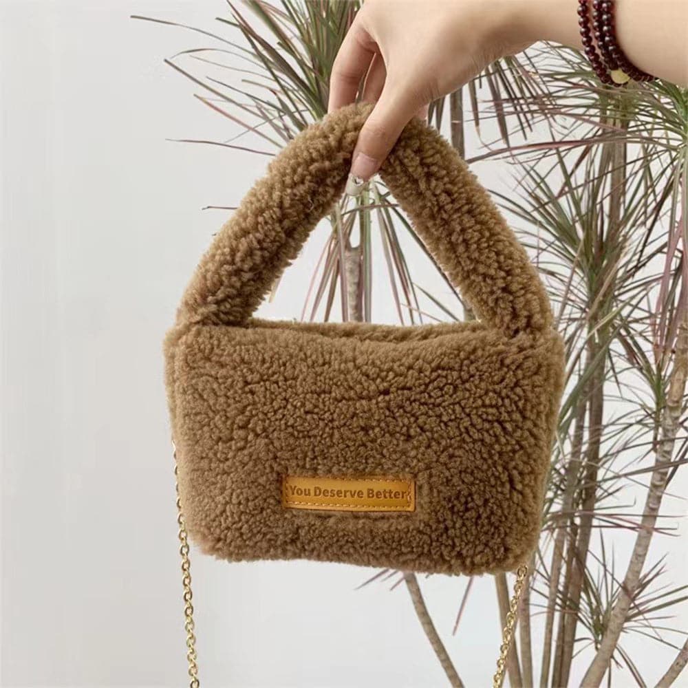 AG Collective Fluffy Tote Bag for Women - Stylish Large Shoulder Handbag Purse for Work, Travel & Everyday Use