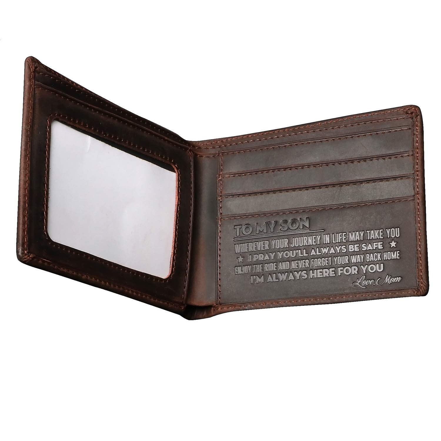Slim Leather Wallet for Men - Minimalist RFID Blocking Bifold Wallet - Perfect Gift for Son, Dad, Husband on Birthday, Christmas, Graduation - Ideal for Everyday Use, Travel & Business