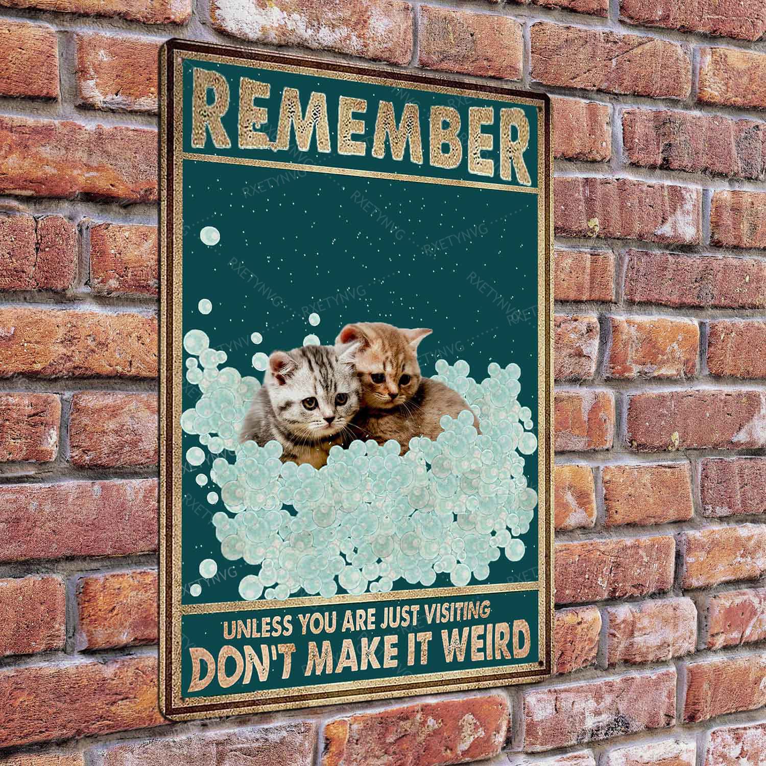 Funny Wash Your Paws Tin Sign - 8x12 Inch Metal Wall Decor for Bathroom & Kitchen