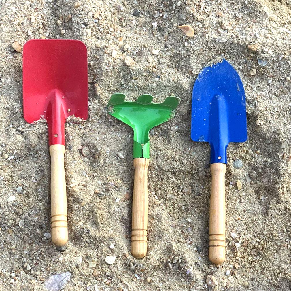 6PCS Kids Gardening Tool Set with Metal & Sturdy Wooden Handle - Safe 8