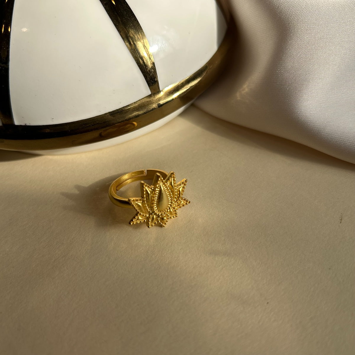 Rise to Shine Lotus Ring - Elegant Floral Jewelry for Women, Perfect for Weddings, Parties & Everyday Wear