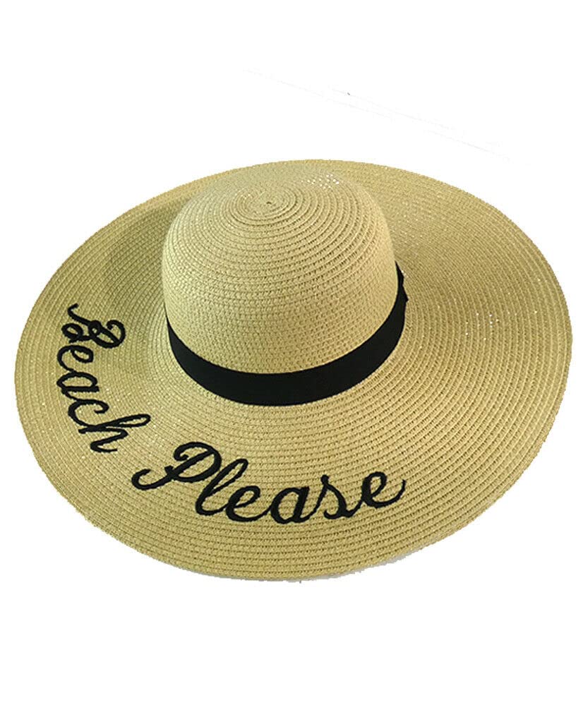 Stylish Floppy Beach Hat with 'Guacamole' Fun Summer Vacation Saying - Perfect for Pool Parties, Beach Outings & Summer Vacations