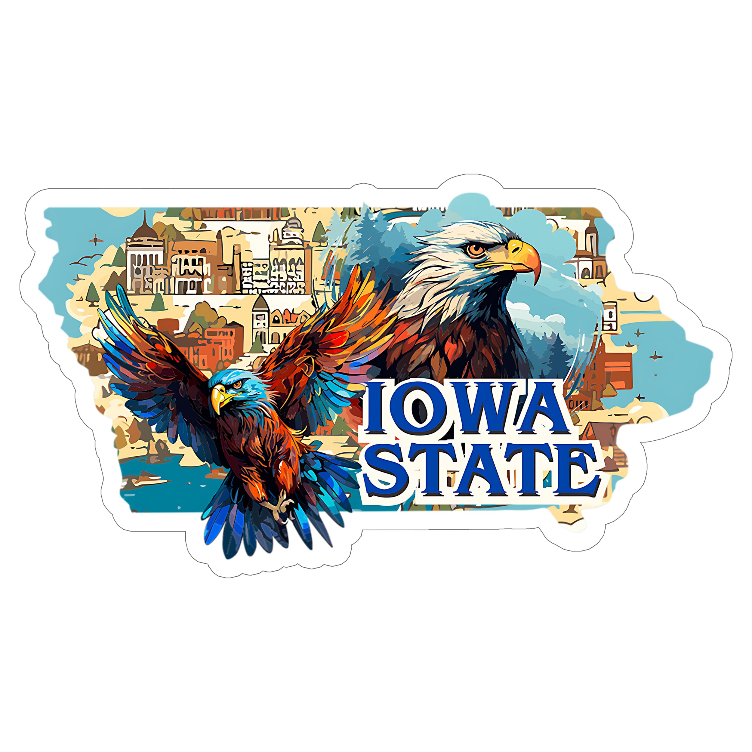 Iowa State Sticker - Weatherproof Vinyl Decal Souvenir (4