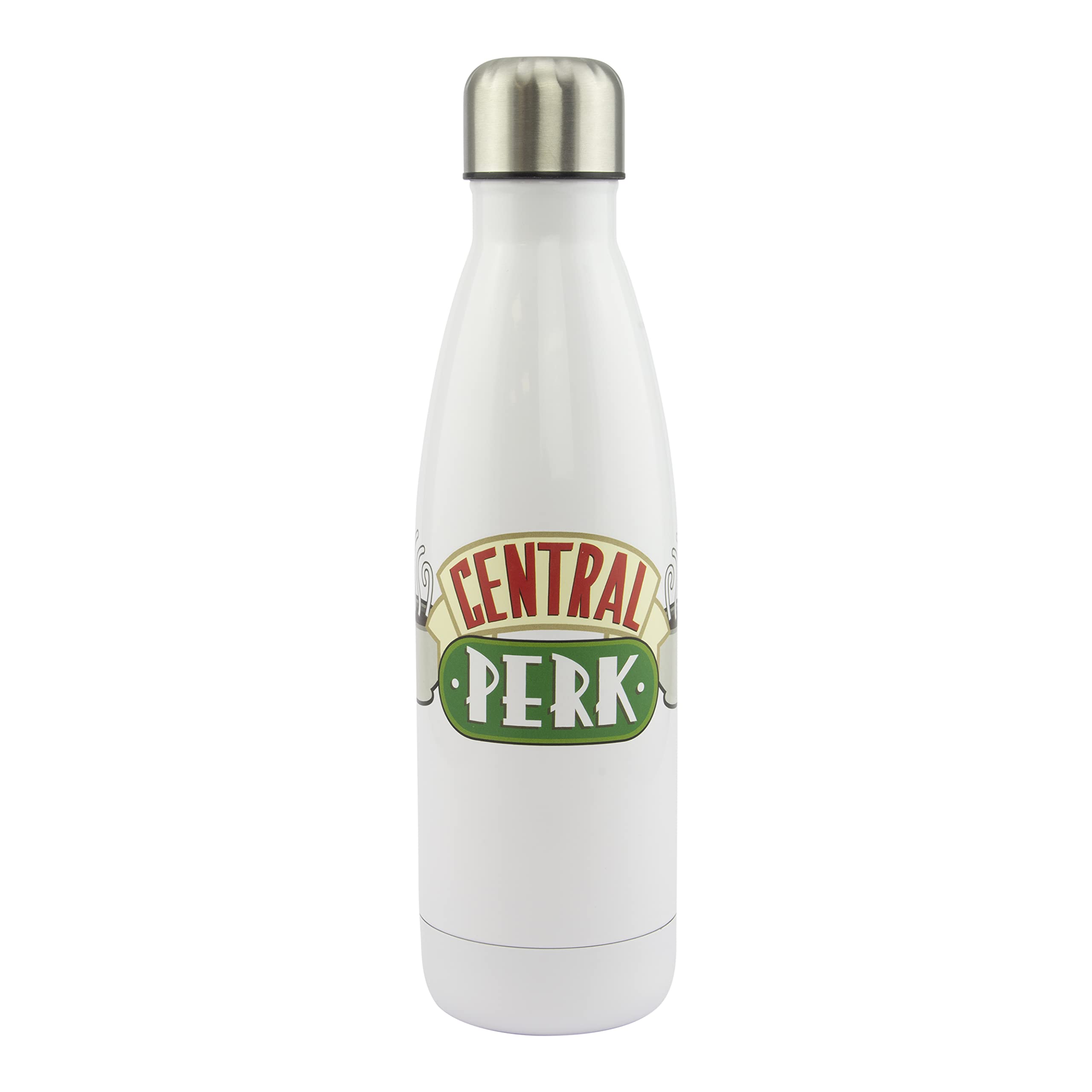 Official Friends Central Perk Large Metal Water Bottle - Insulated Stainless Steel Travel Mug with Leak-Proof Lid - Perfect for Coffee, Tea & Cold Drinks at Home, Office or Gym