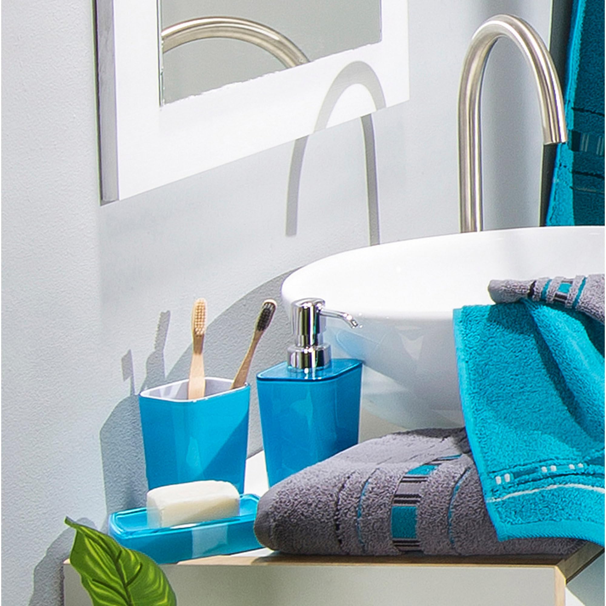 Turquoise Soap Dish - 3 x 12 cm Ceramic Bathroom Organizer for Shower, Sink Countertop | Non-Slip Modern Soap Holder for Home, Spa, Hotel Use