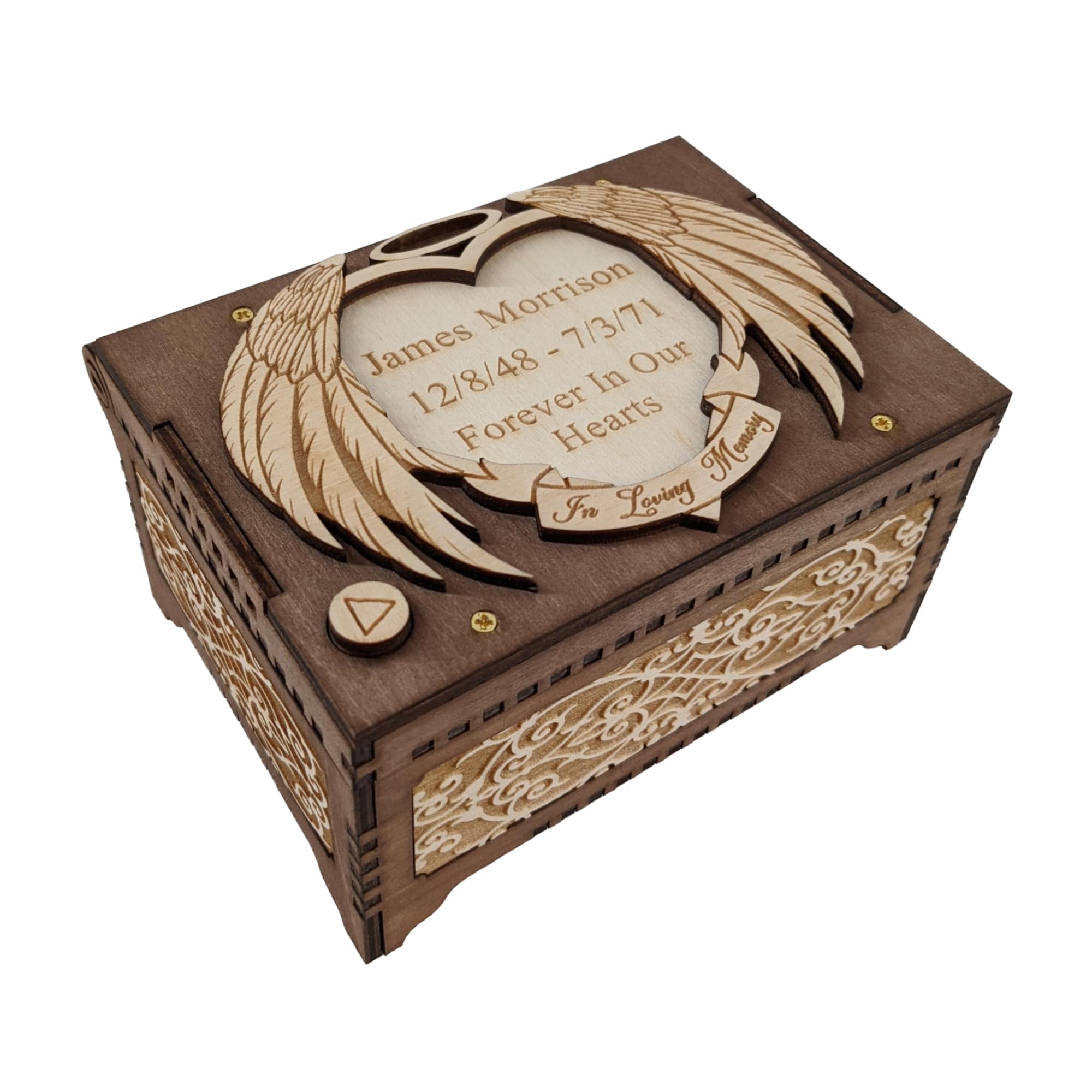 Personalized Angel Wings Music Box - Custom Engraved Photo & Recordable Sound - Memorial Keepsake Gift for Loved Ones - Perfect for Anniversaries, Funerals & Special Occasions