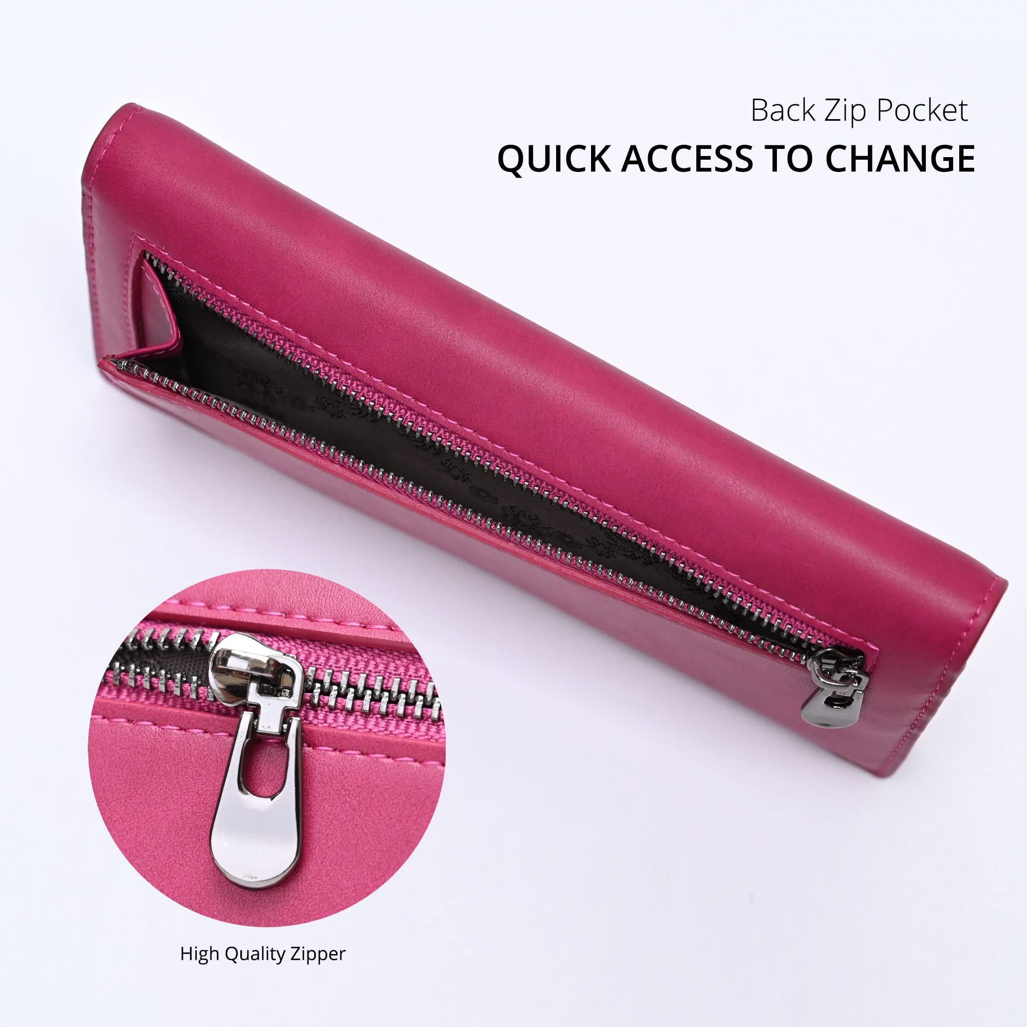 Ultra Slim RFID Blocking Women's Wallet - Bifold Credit Card Holder for Ladies with Long Billfold (Fuchsia Purple) | Perfect for Everyday Use, Travel & Gift Giving