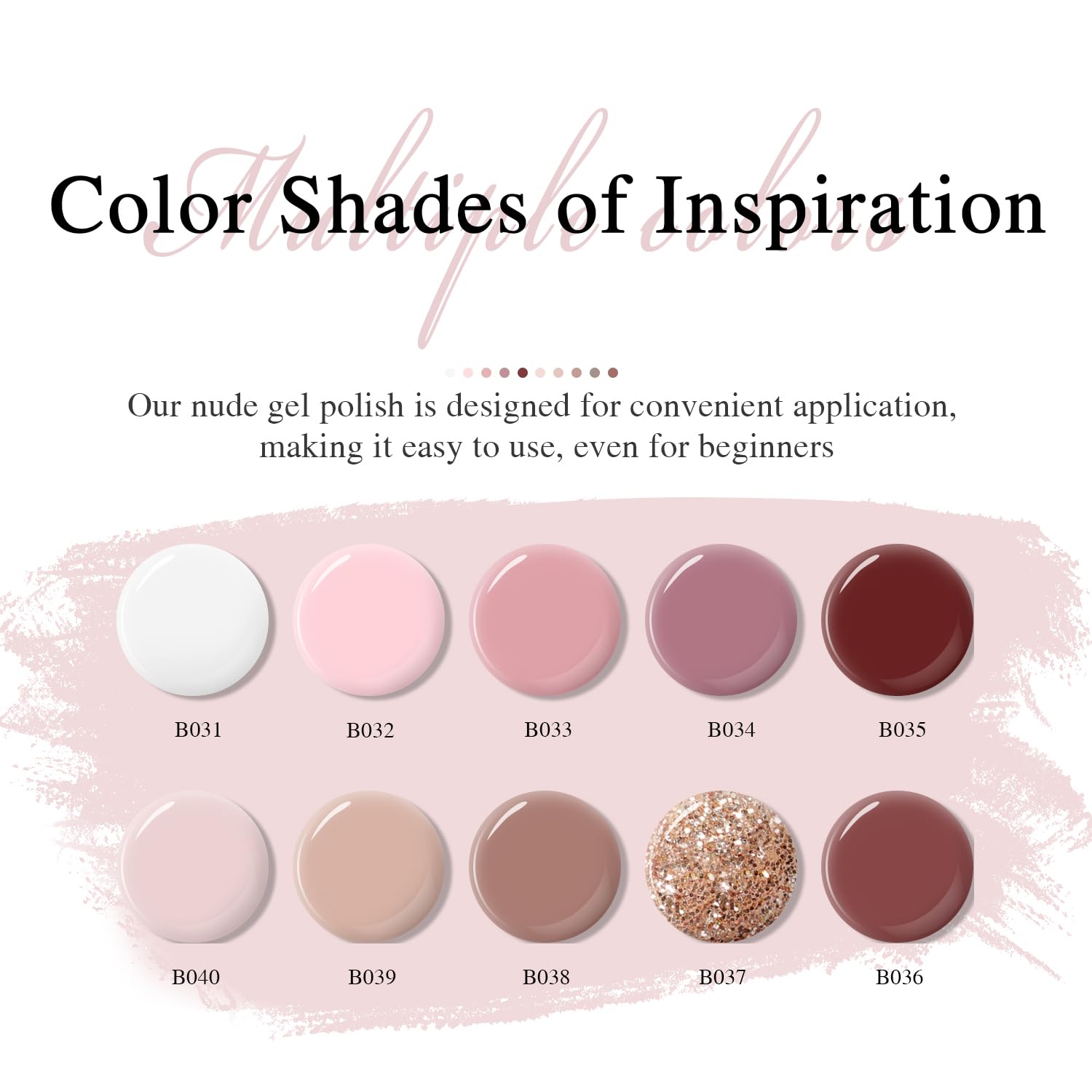 Beautpal 10 Pcs Nude Gel Nail Polish Set - Natural Skin Tone Soak Off LED Gel Polish for All Seasons, Salon & DIY Manicure (Pink Neutral Shades) | Perfect for Wedding, Party & Everyday Nail Art
