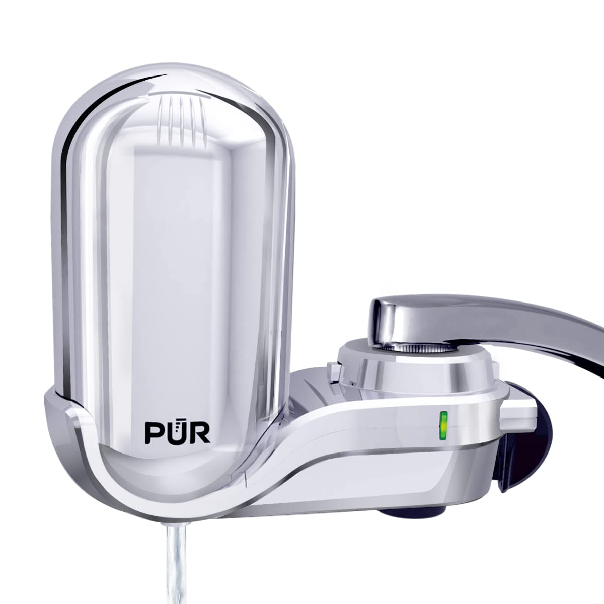 PUR PLUS Chrome Faucet Mount Water Filtration System - Vertical Sink Water Filter for Crisp, Great-Tasting Drinking Water (Model FM3700) - Perfect for Kitchen, Office & RV Use