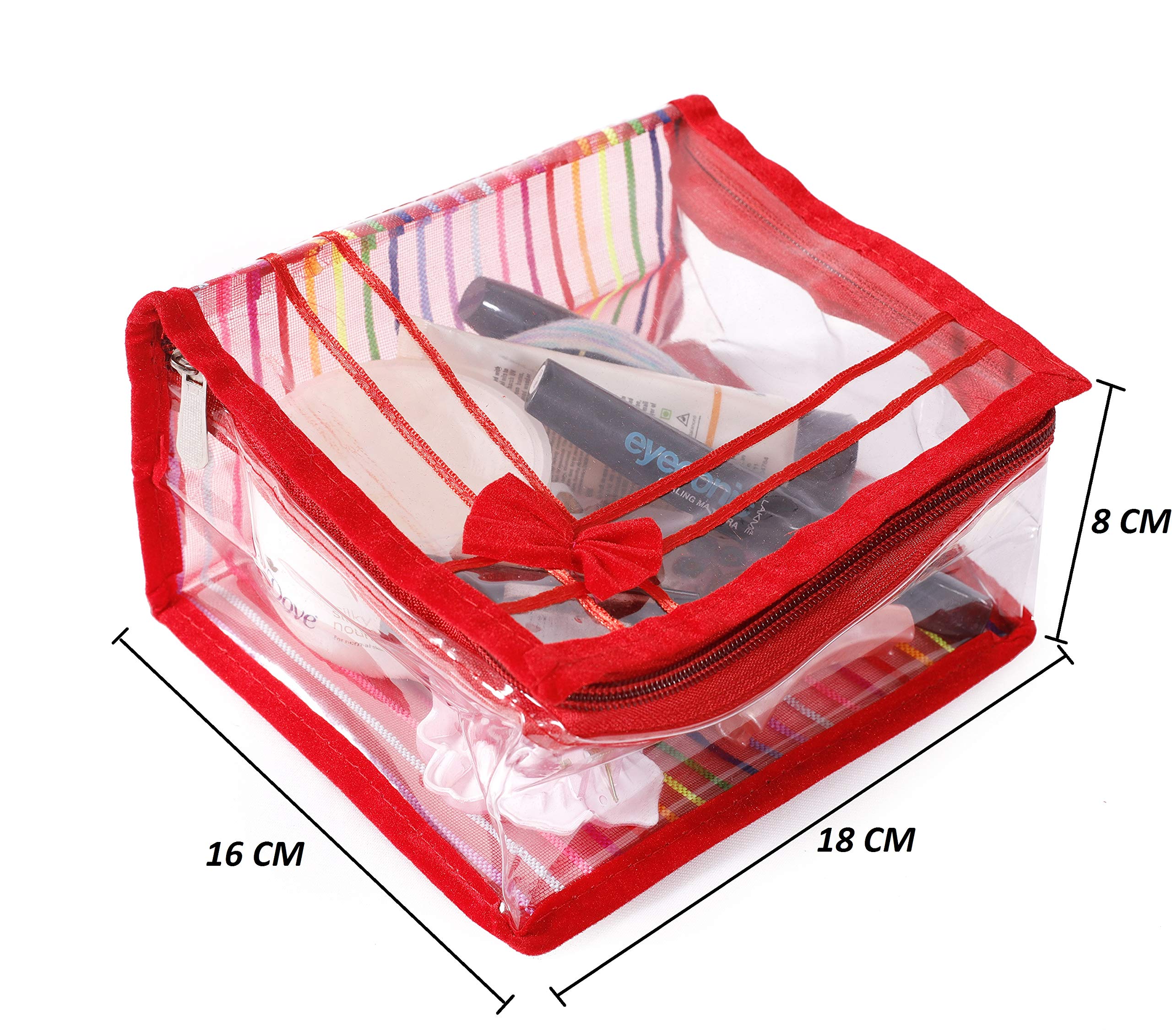 Handicraft-Palace Makeup Kit Storage Bag - Travel Cosmetic Case for Organizing Beauty Products (Red) - Perfect for Travel, Home & Salon Use