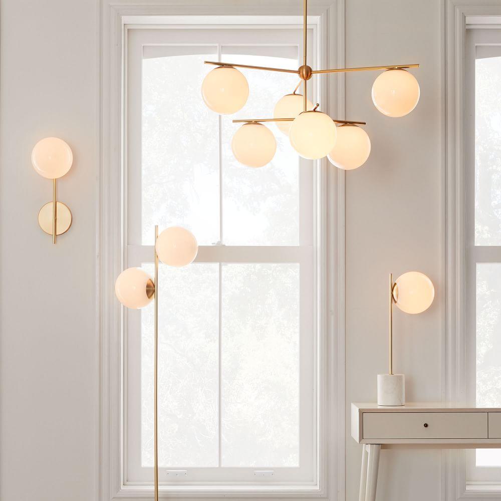 Modern Sphere & Stem Table Lamp - Adjustable LED Desk Light for Home Office, Bedroom, and Living Room - Perfect for Reading, Working, and Ambient Lighting