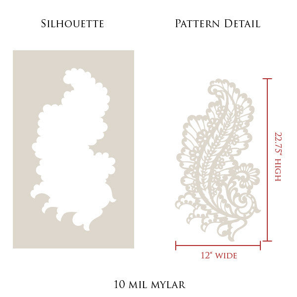 Paisley Impression Wall Stencil Set - DIY Home Decor Stencils for Painting, Wall Art, and Furniture - Perfect for Bedrooms, Living Rooms, and Craft Projects