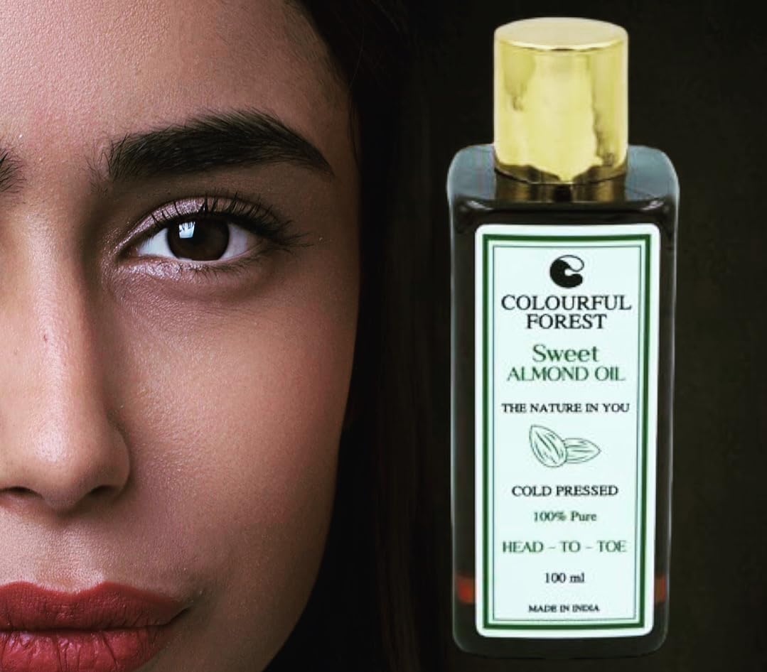 Premium Sweet Almond Oil for Skin & Hair - Rich in Vitamins E & A | Natural Moisturizer for Dry Skin, Hair Growth & Massage | Vegan, Cold-Pressed & Chemical-Free