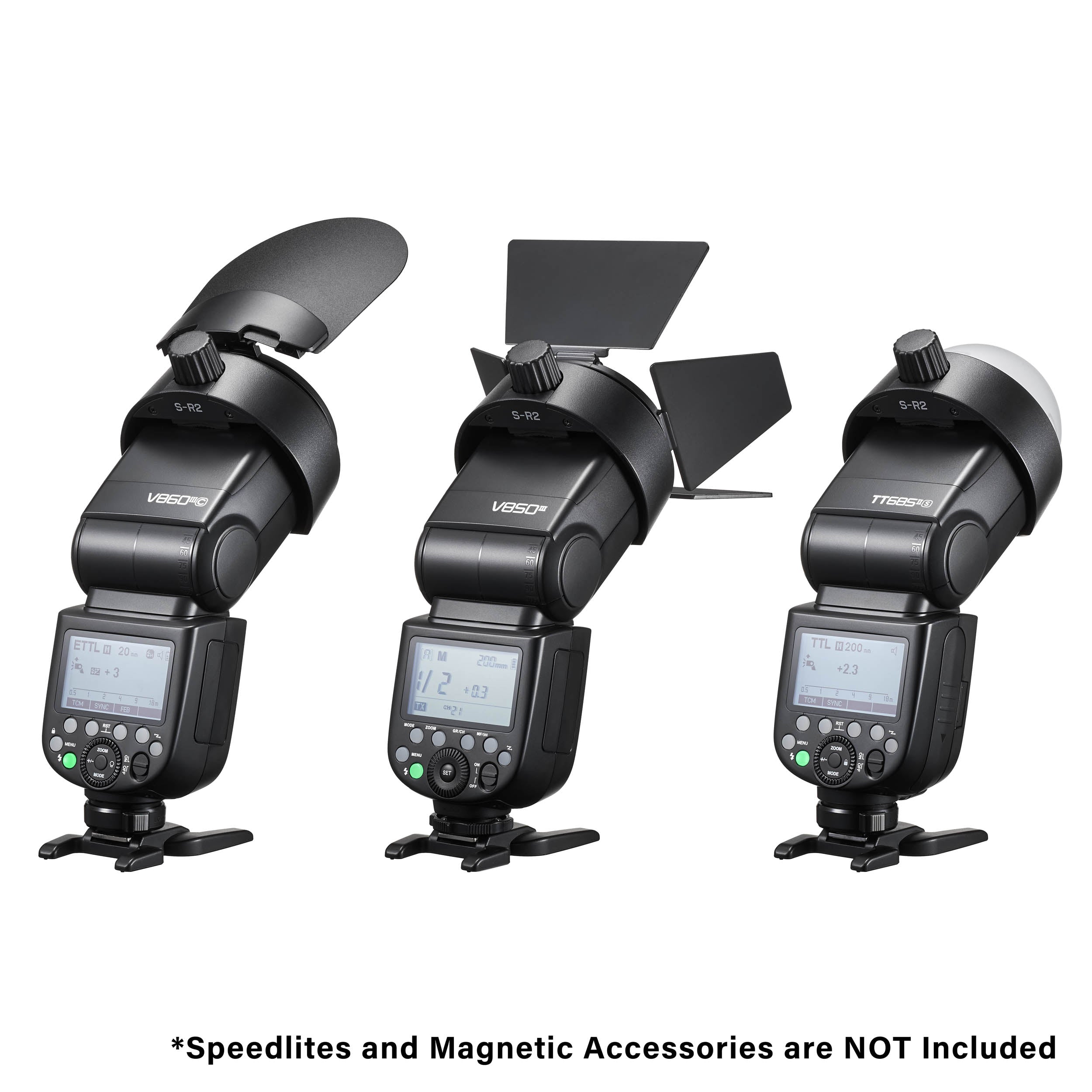 SR2 Magnetic Round Head Speedlite Flash Accessory Adapter - Quick Mount for DSLR & Mirrorless Cameras - Perfect for Studio, Portrait & Event Photography