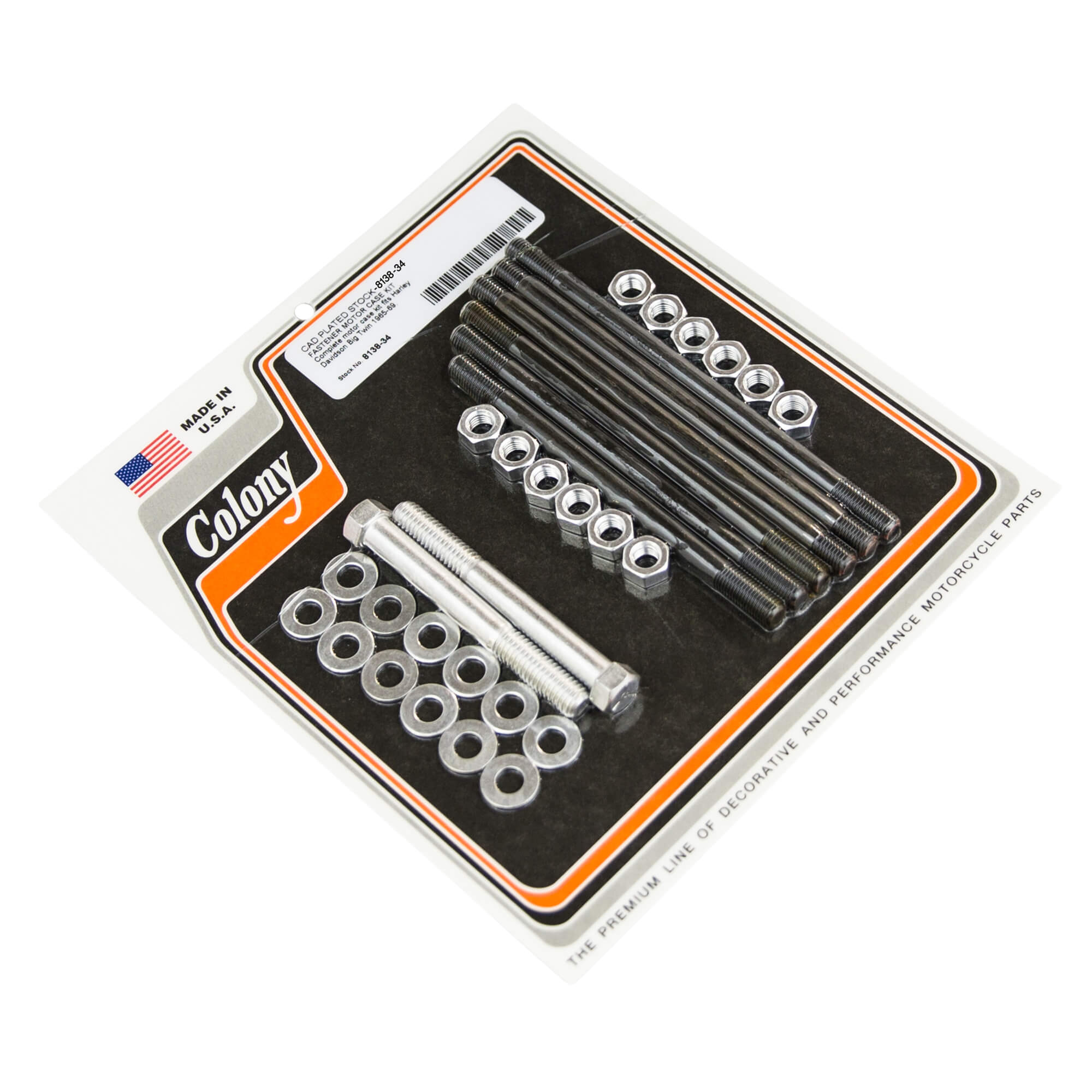 1965-1969 Harley Davidson Big Twin 34 Motor Case Kit #8138 - CAD Plated for Restoration & Custom Builds - Perfect for Classic Bike Enthusiasts & DIY Mechanics